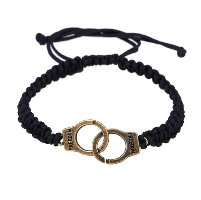 Adjustable Handmade VINTAGE Handcuff Charm Bracelet for Men and Women