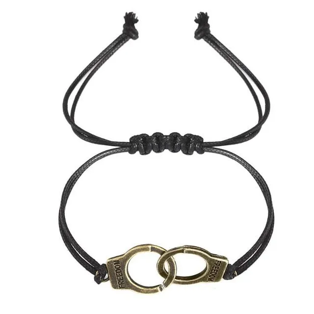 Adjustable Handmade VINTAGE Handcuff Charm Bracelet for Men and Women