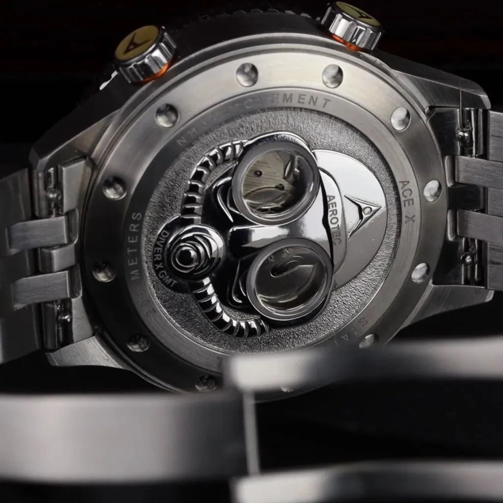Aerotec Ace&nbsp;X&nbsp;GMT Diver - Silver-Colored Dive&nbsp;Watch