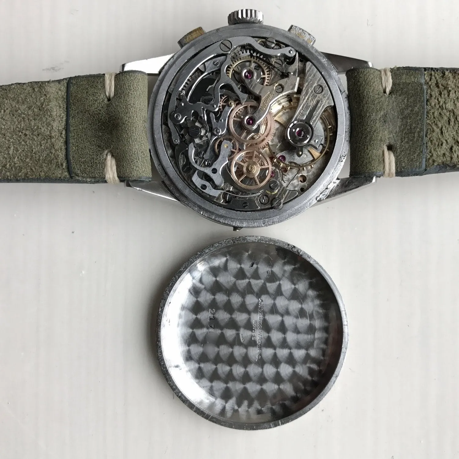Angelus Chronodato Triple Date Chronograph in Steel