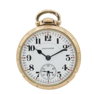 Antique 16S Hamilton Mechanical Open Face Pocket Watch 992B 10k Gold Filled