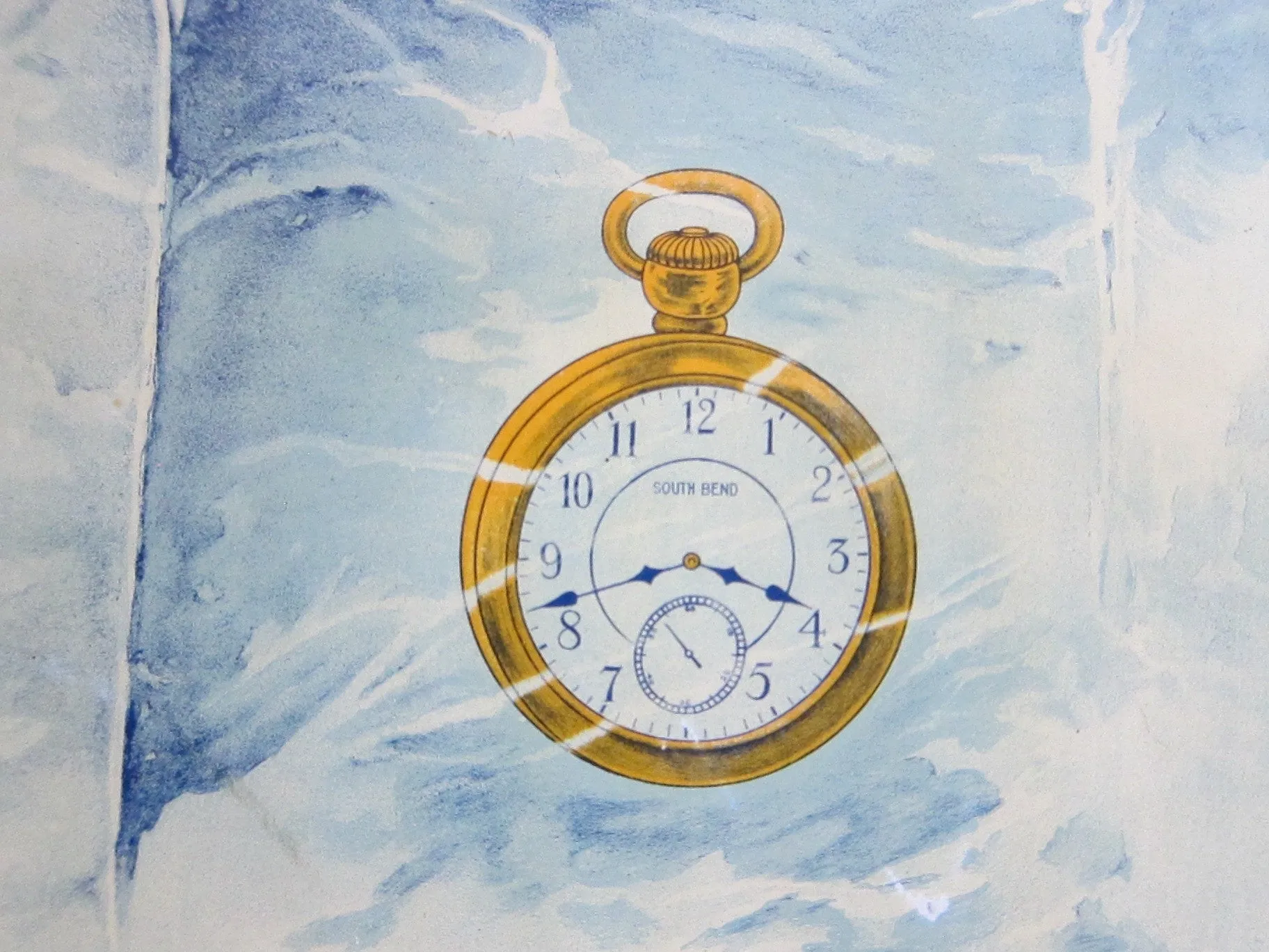 Antique South Bend Watches Metal Sign