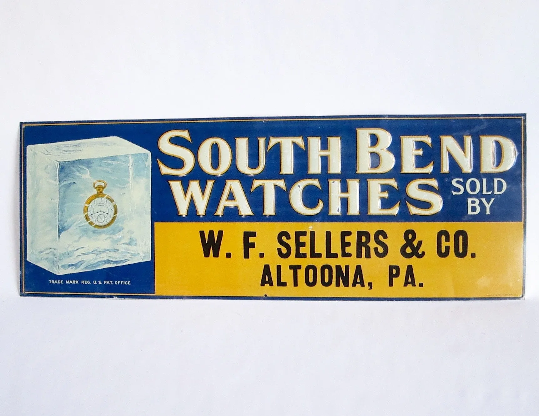 Antique South Bend Watches Metal Sign
