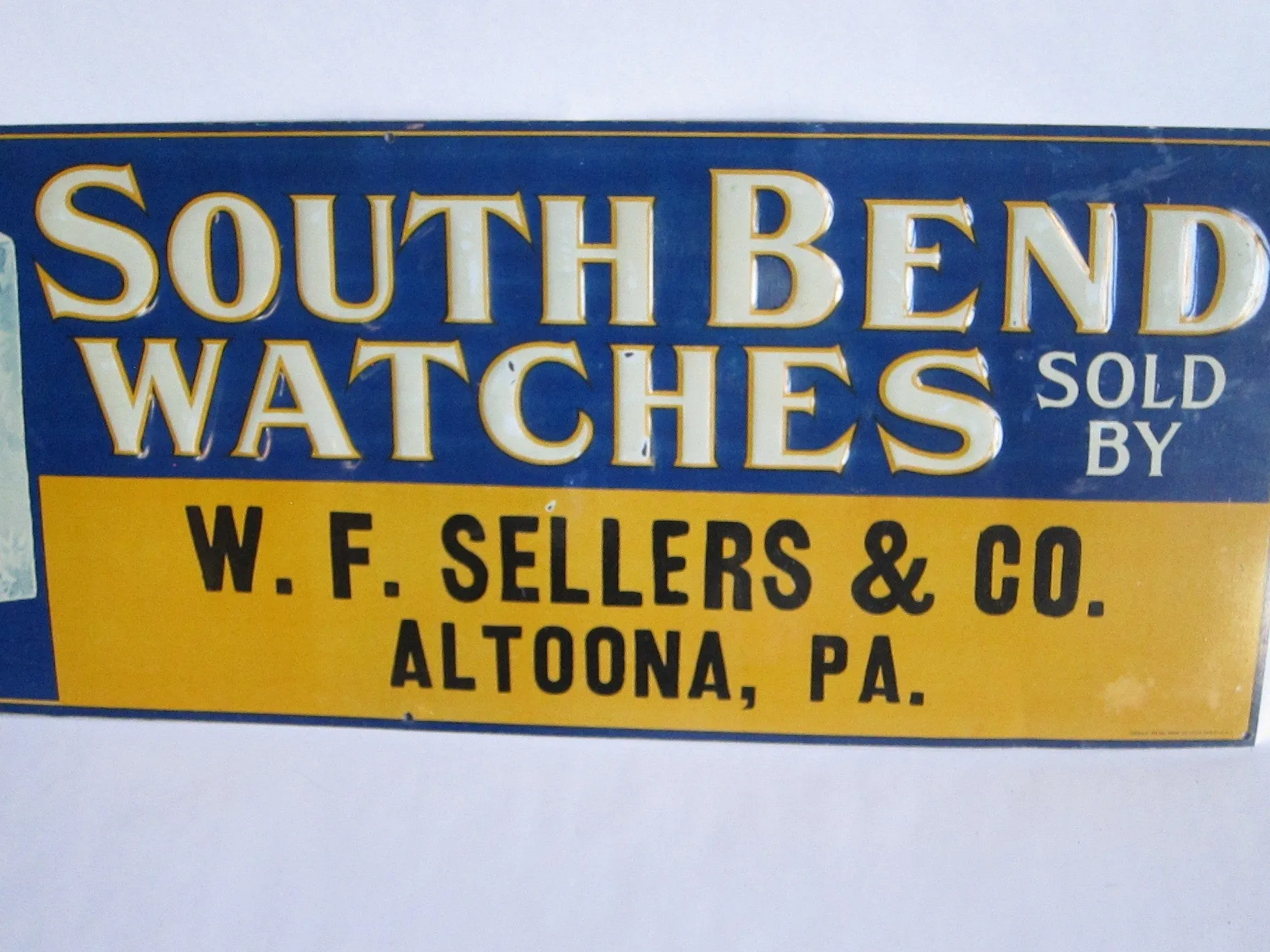 Antique South Bend Watches Metal Sign