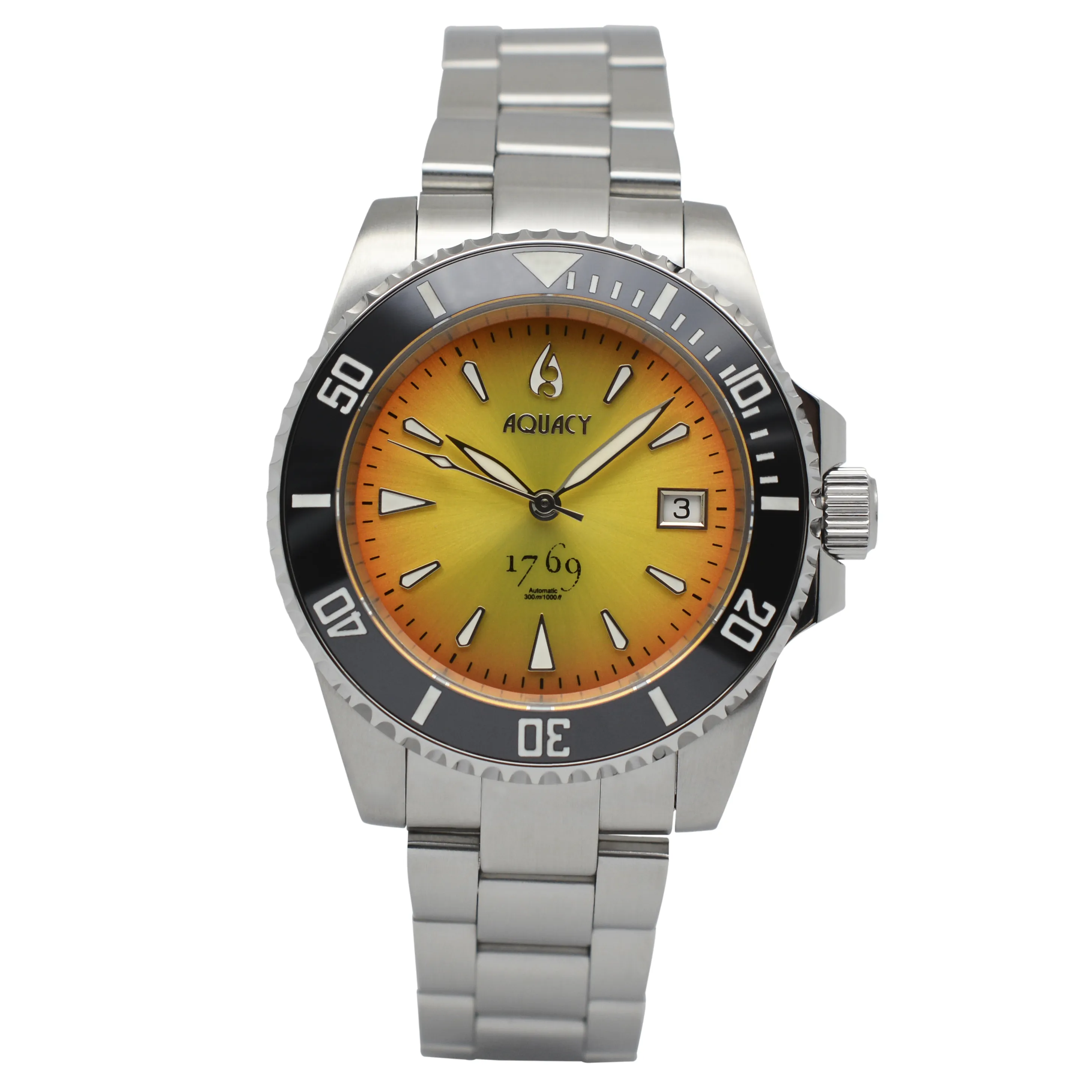 Aquacy 1769 Hei Matau Men's Automatic 300M Vintage Orange/Yellow Dive Watch Miyota 9015 1769.OY.B.S