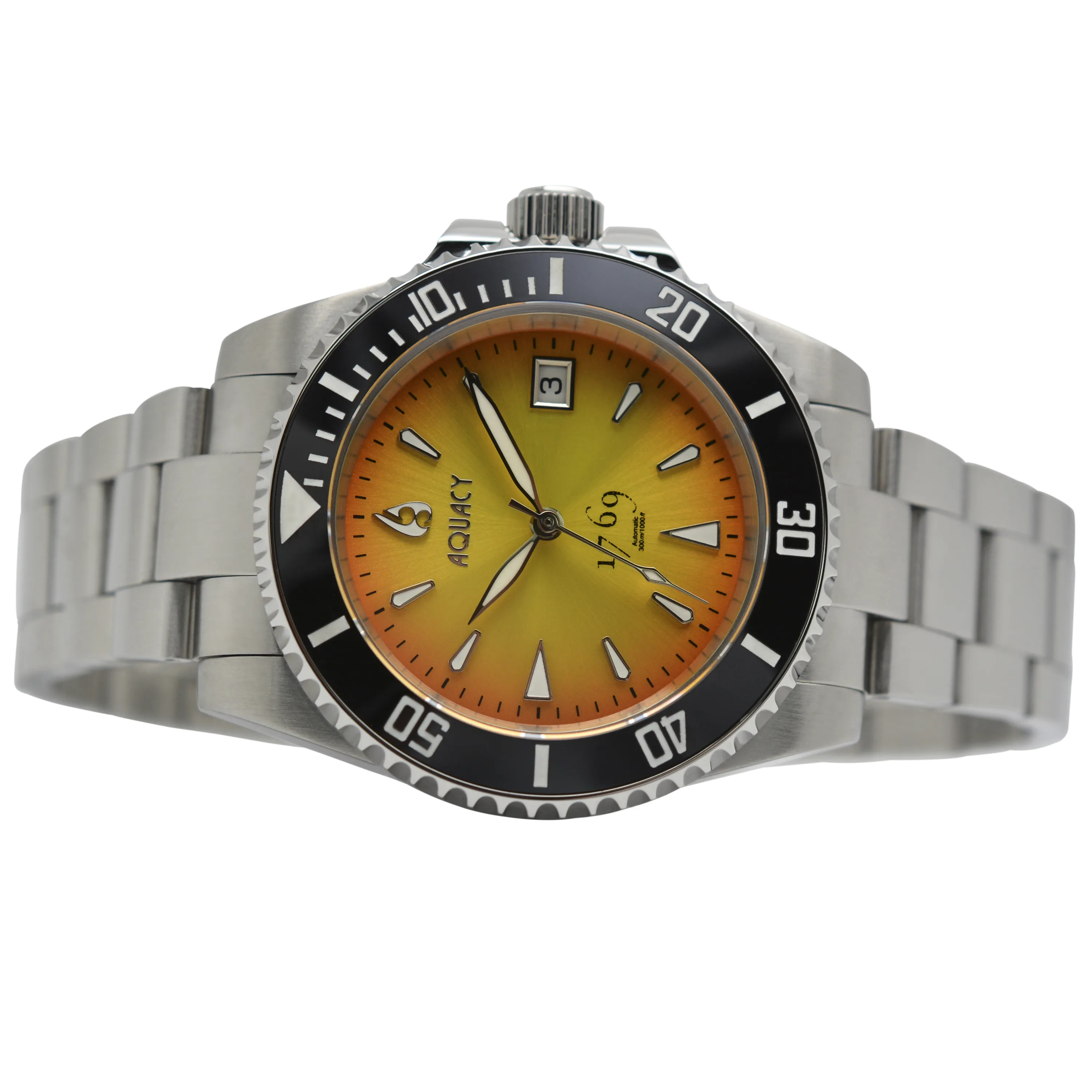 Aquacy 1769 Hei Matau Men's Automatic 300M Vintage Orange/Yellow Dive Watch Miyota 9015 1769.OY.B.S
