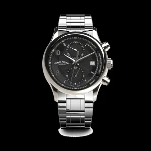 ARMAND NICOLET M02-4 MEN'S AUTOMATIC STEEL BRACELET BLACK DIAL WATCH