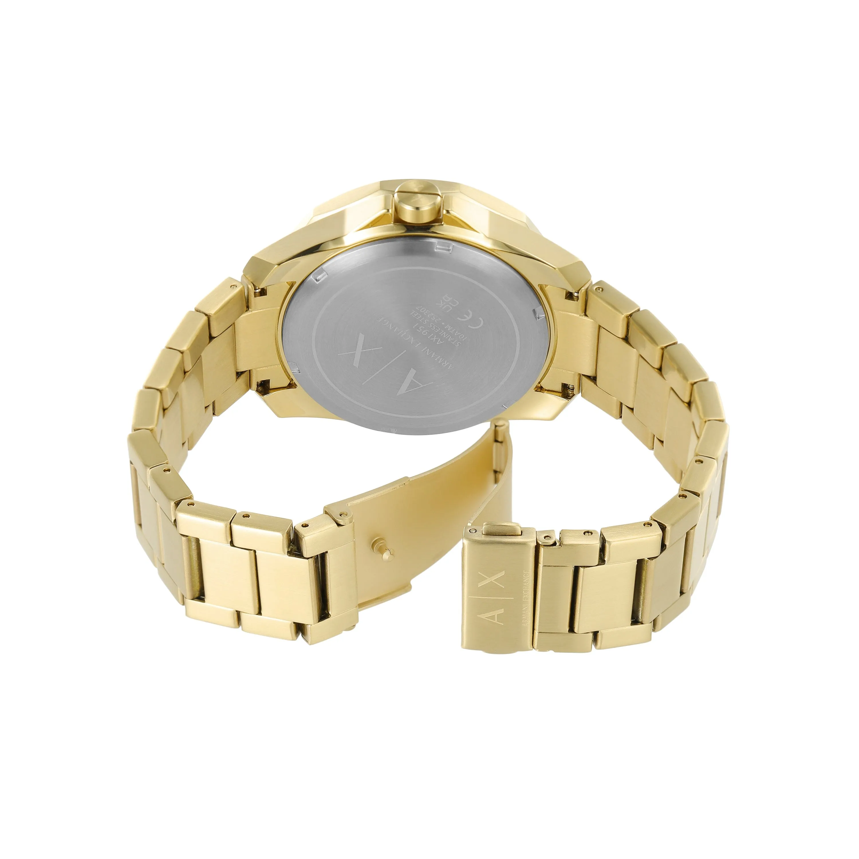 Armani Exchange Three-Hand Date Gold-Tone Stainless Steel Watch AX1951