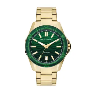 Armani Exchange Three-Hand Date Gold-Tone Stainless Steel Watch AX1951
