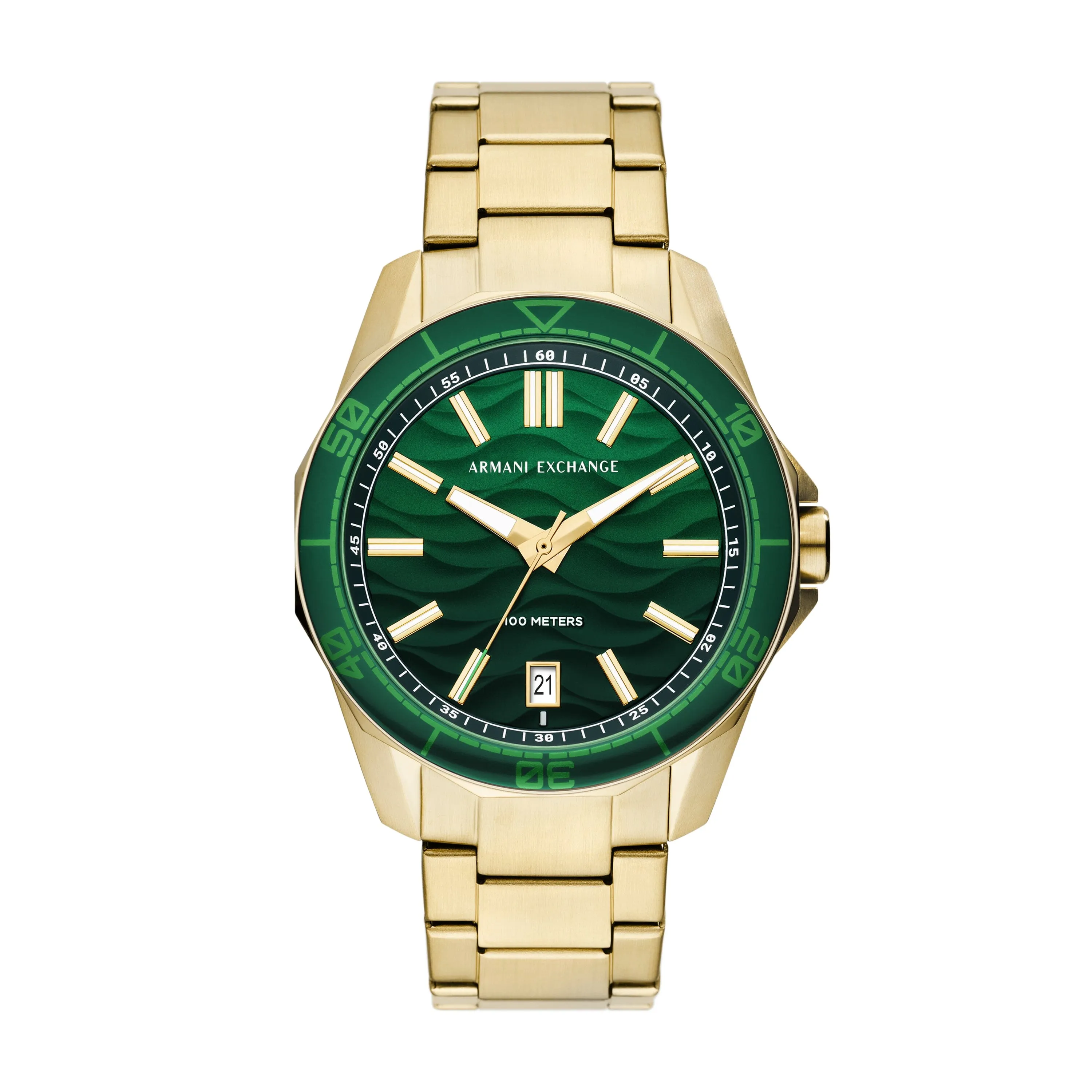 Armani Exchange Three-Hand Date Gold-Tone Stainless Steel Watch AX1951
