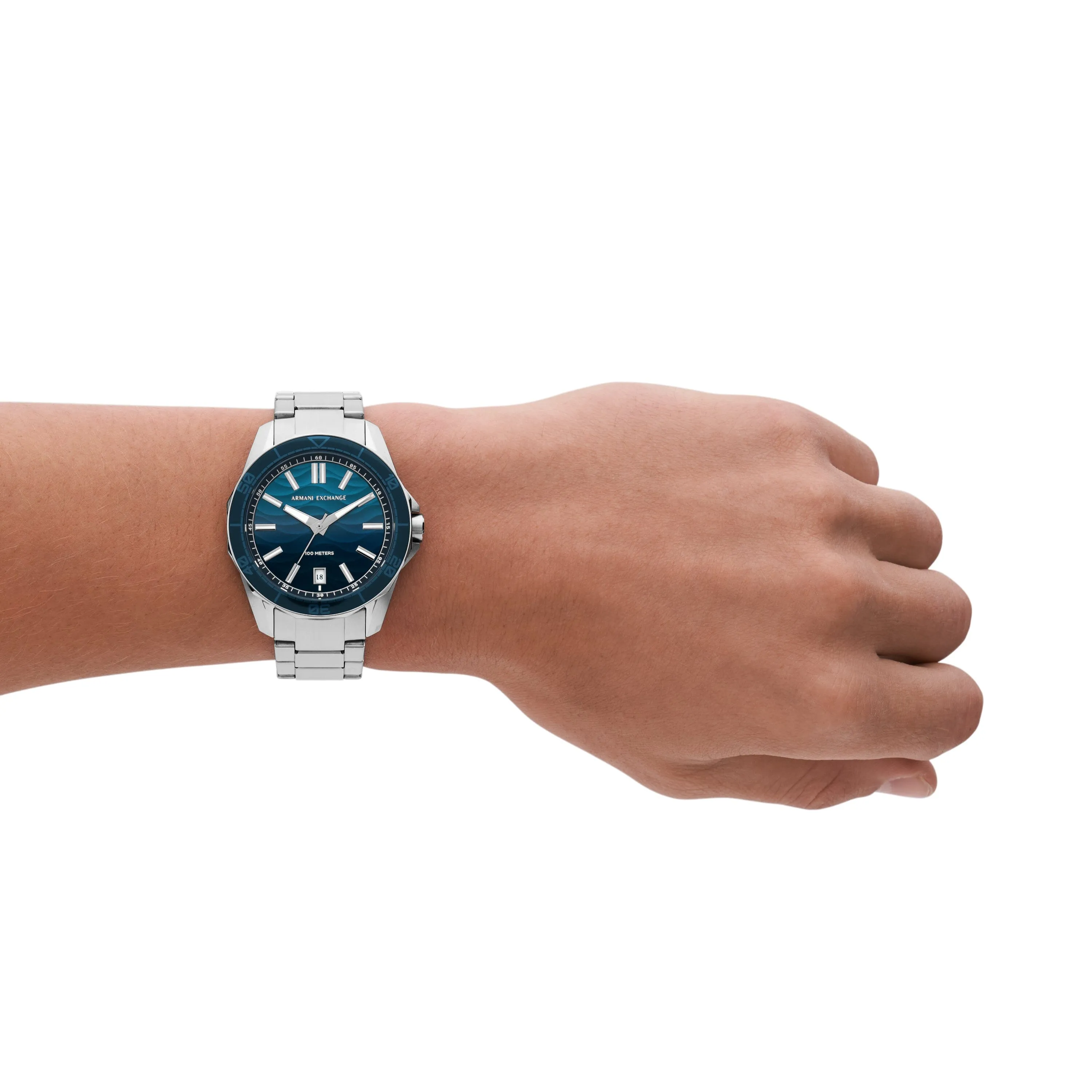 Armani Exchange Three-Hand Date Stainless Steel Watch AX1950