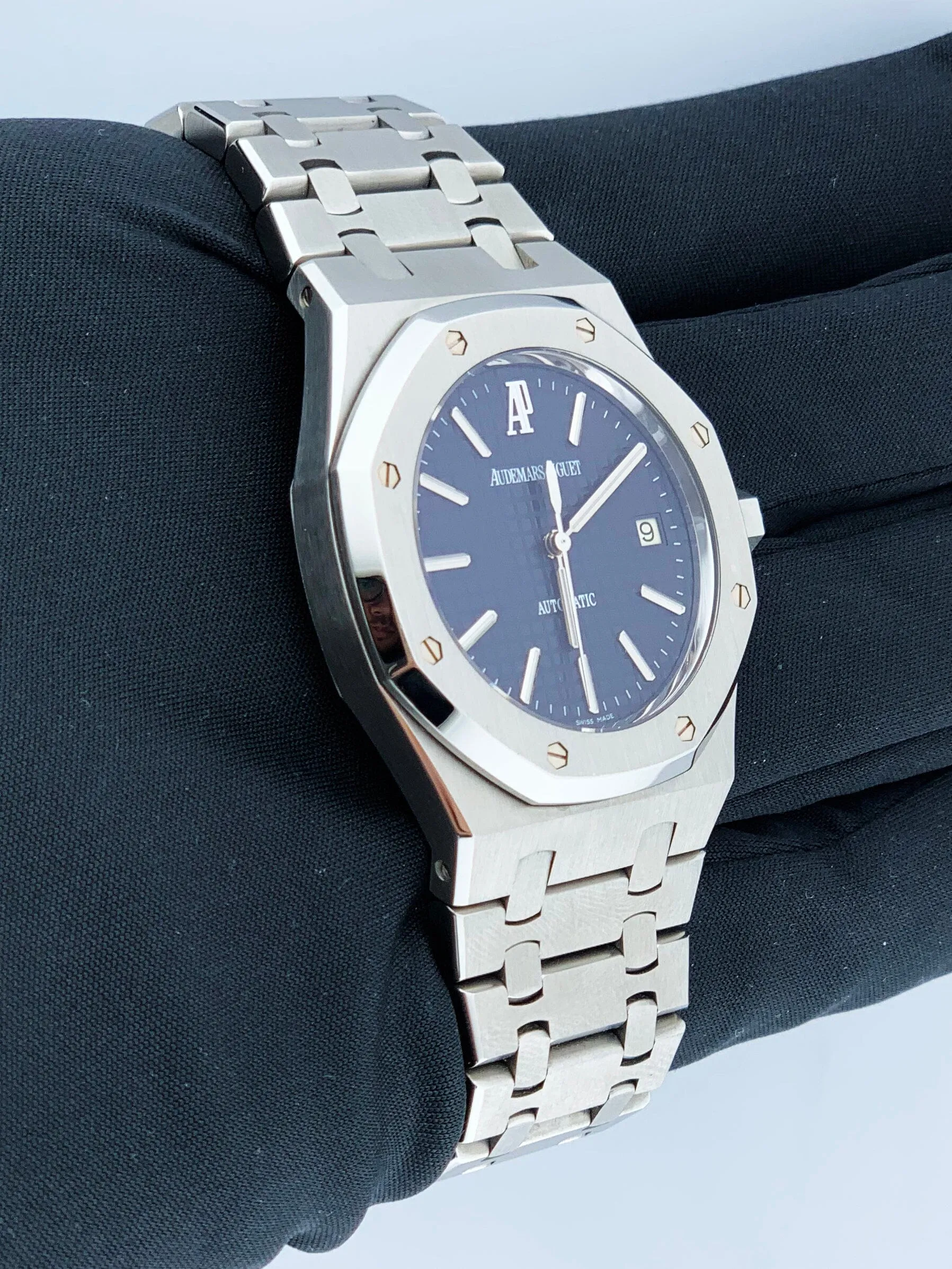 Audemars Piguet Royal Oak 15300ST Blue Dial Mens Watch Box Papers