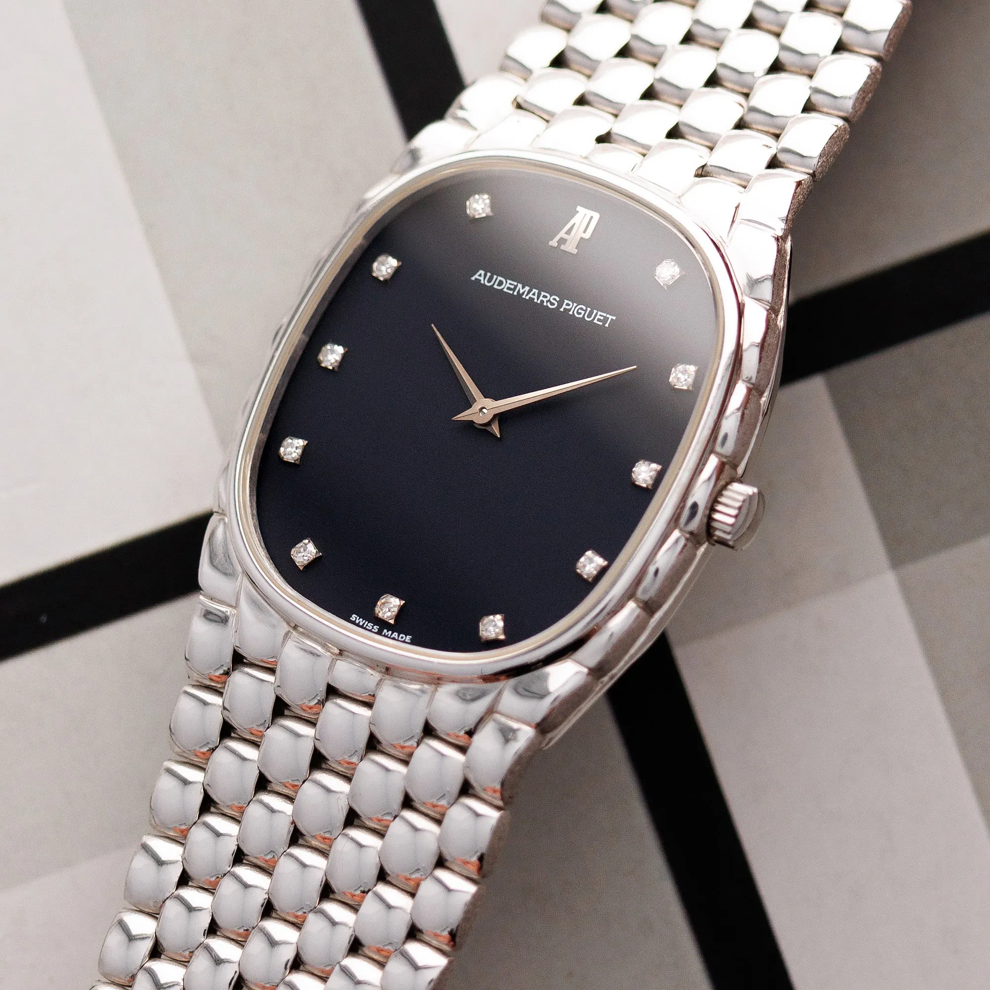 Audemars Piguet White Gold Beaded Bracelet Watch