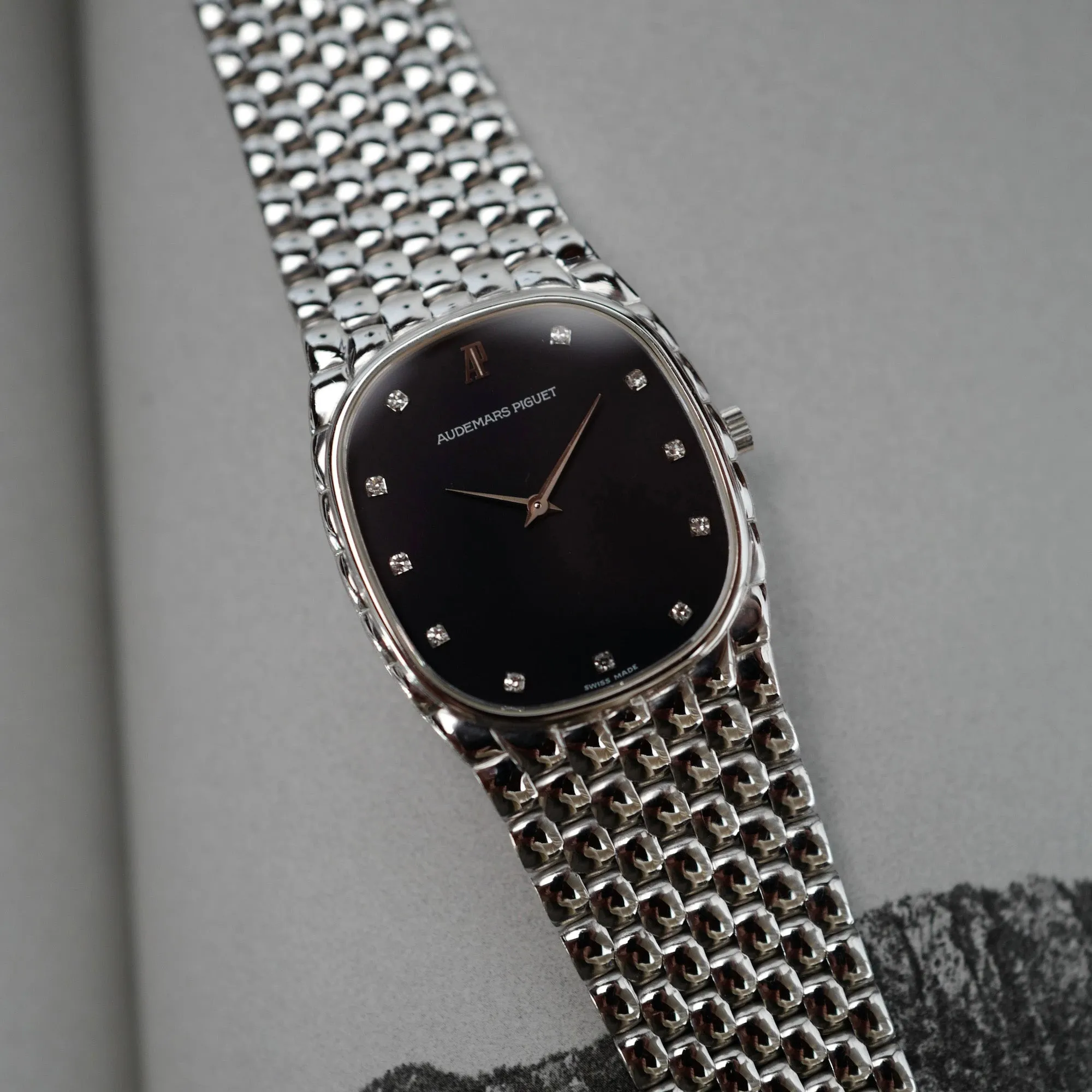 Audemars Piguet White Gold Beaded Bracelet Watch