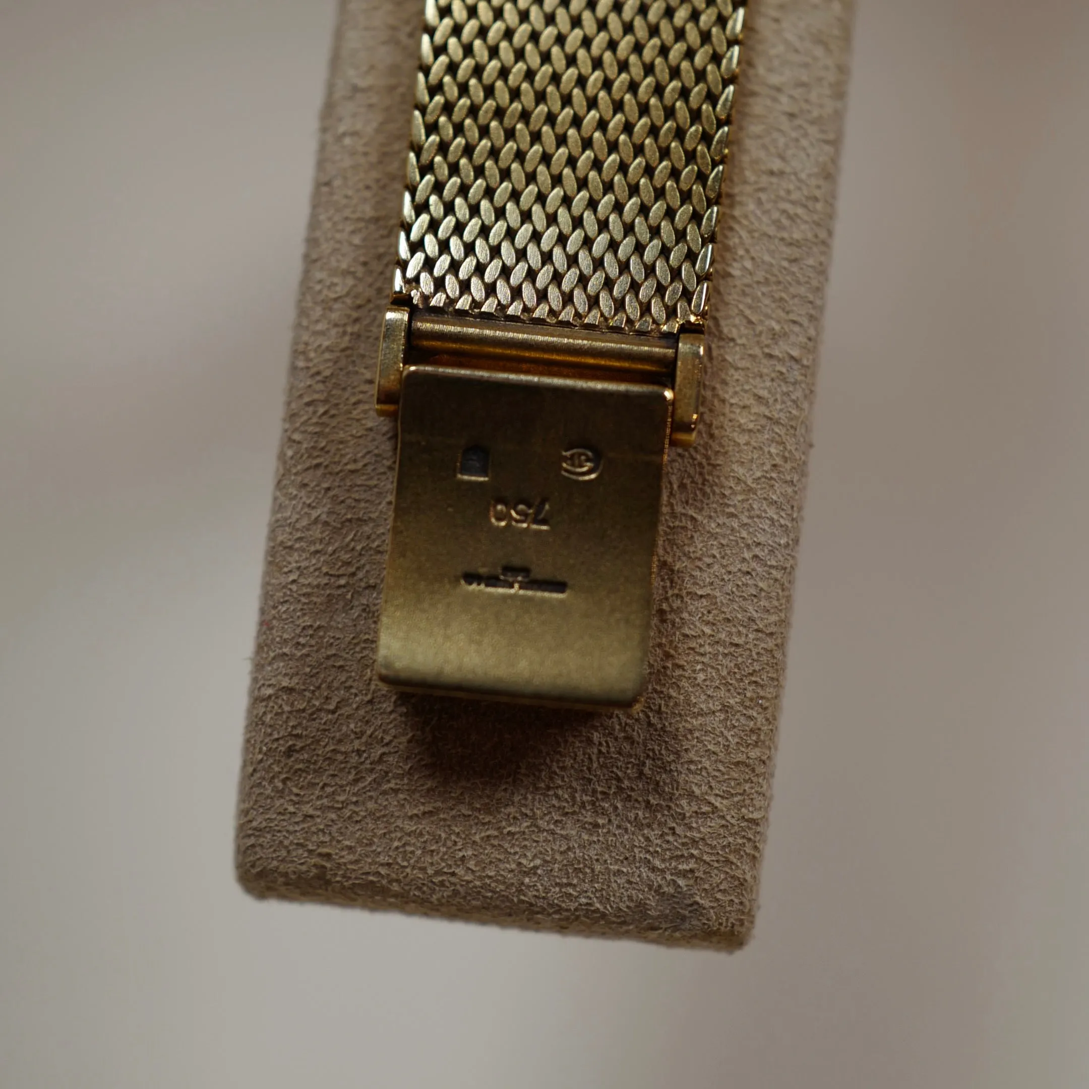 Audemars Piguet Yellow Gold Bracelet Watch with Rare Striped Dial