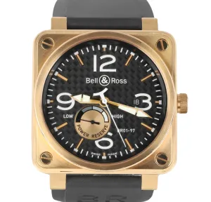 Bell & Ross Reserve De Marche BR 01-97-R 18K Rose Gold Black Carbon Fiber 46mm