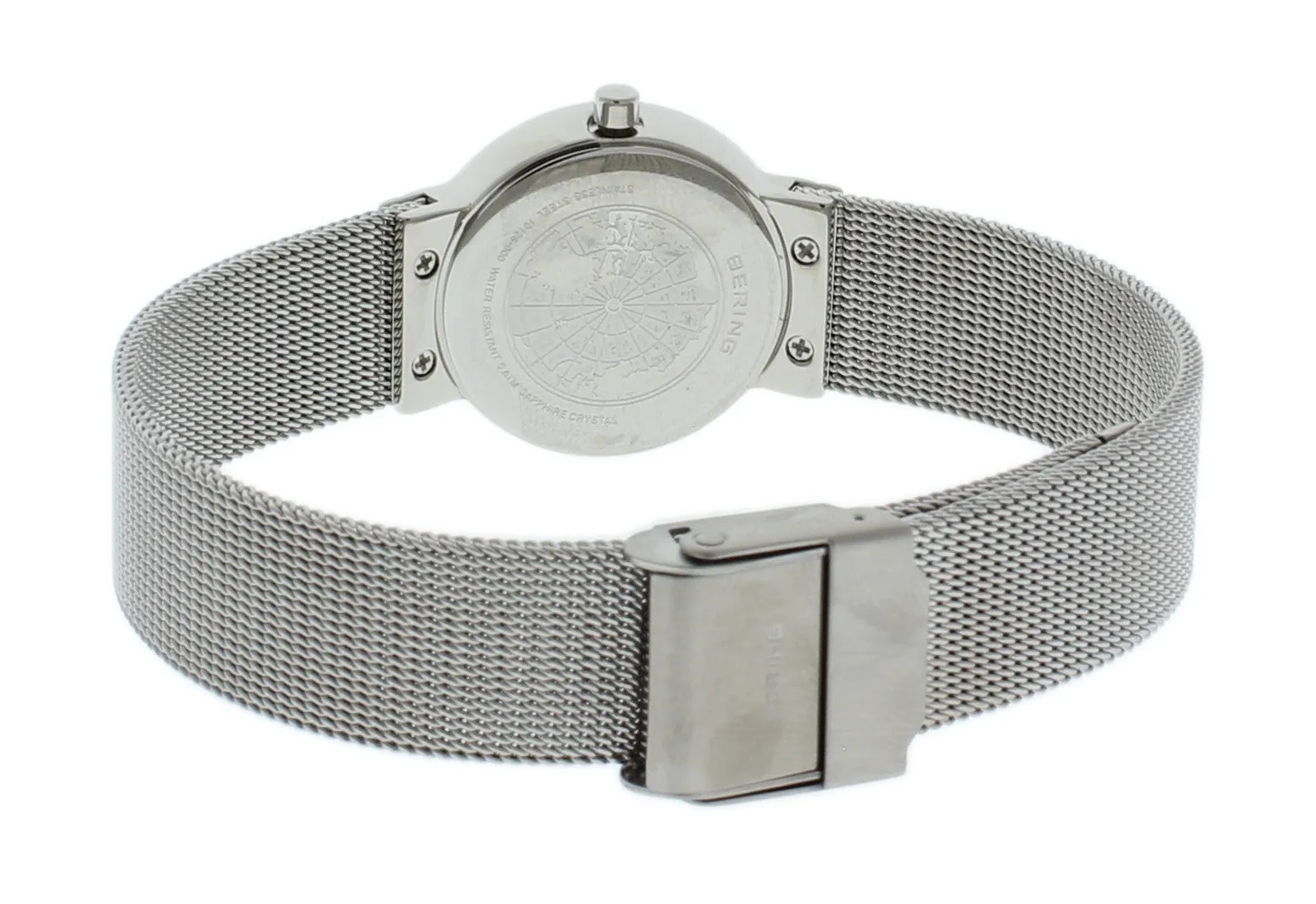 BERING Classic 26mm Polished Silver Mesh Band Women's Watch 10126-000
