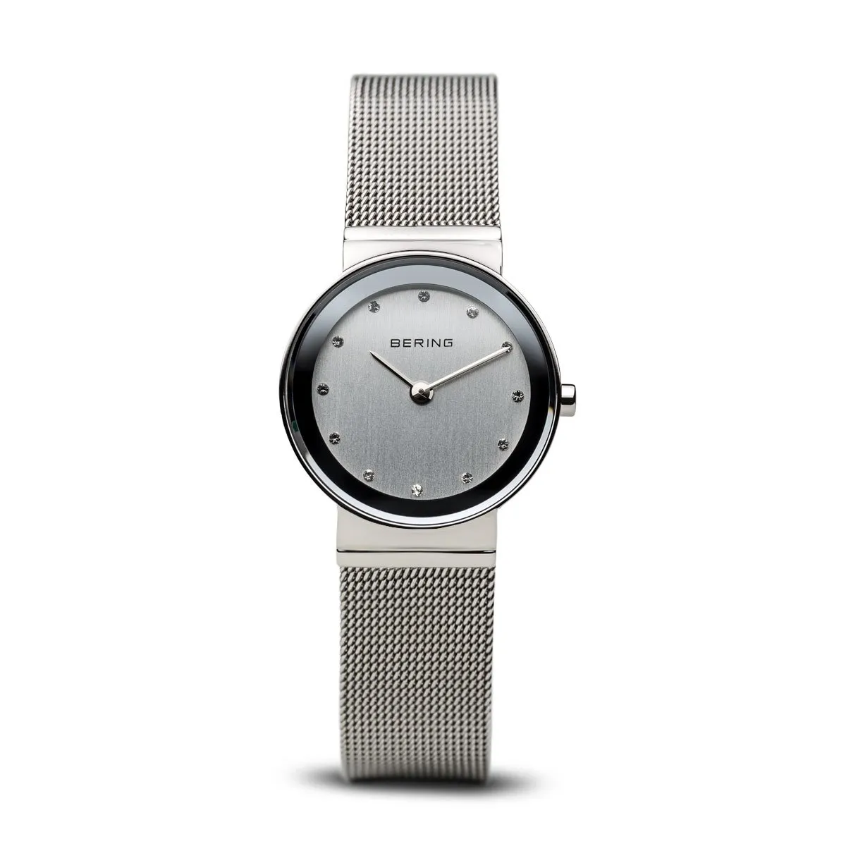 BERING Classic 26mm Polished Silver Mesh Band Women's Watch 10126-000