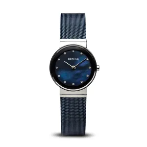 BERING Classic Slim Blue Dial Blue Mesh Band Women's Watch 10126-307