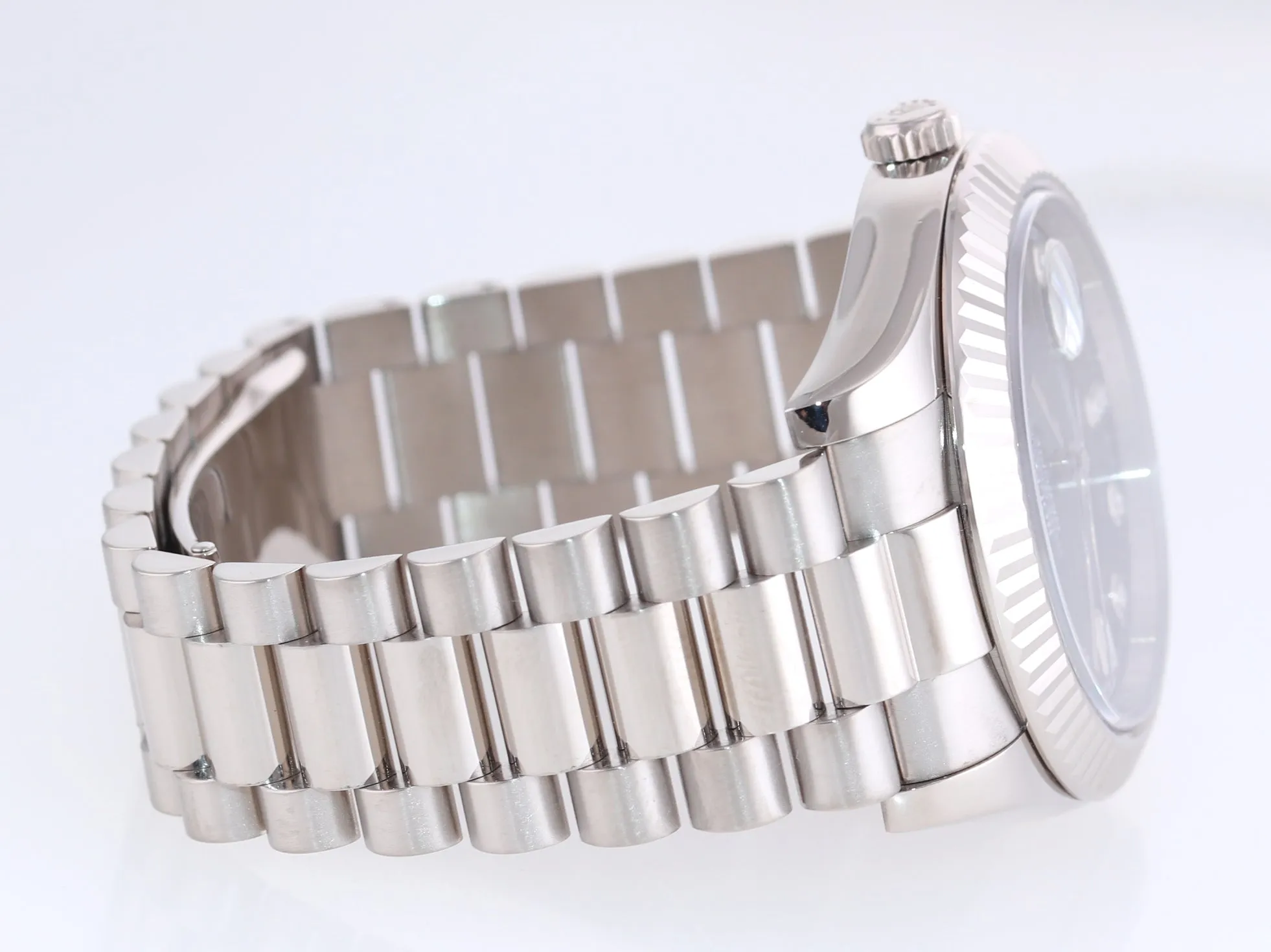 Black Diamond Rolex Day Date 2 218239 41MM White Gold Baguette President Watch