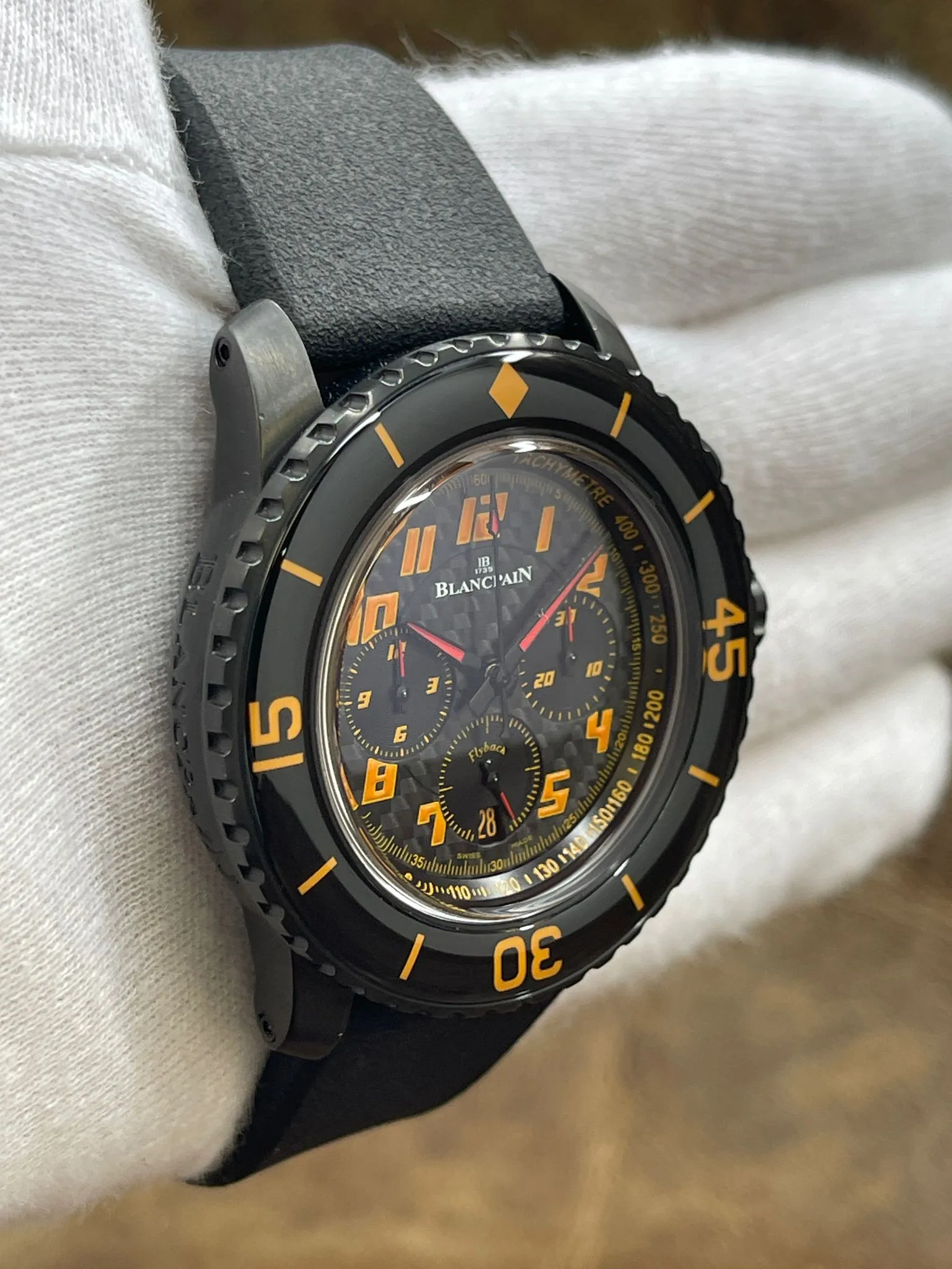 Blancpain Fifty Fathoms Speed Command 5785F-11D03-63  Black carbon fiber Dial Automatic Men's Watch