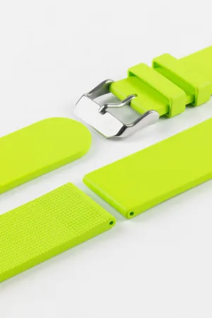 Bonetto Cinturini 270 Self-Punch Rubber Watch Strap in LIME GREEN
