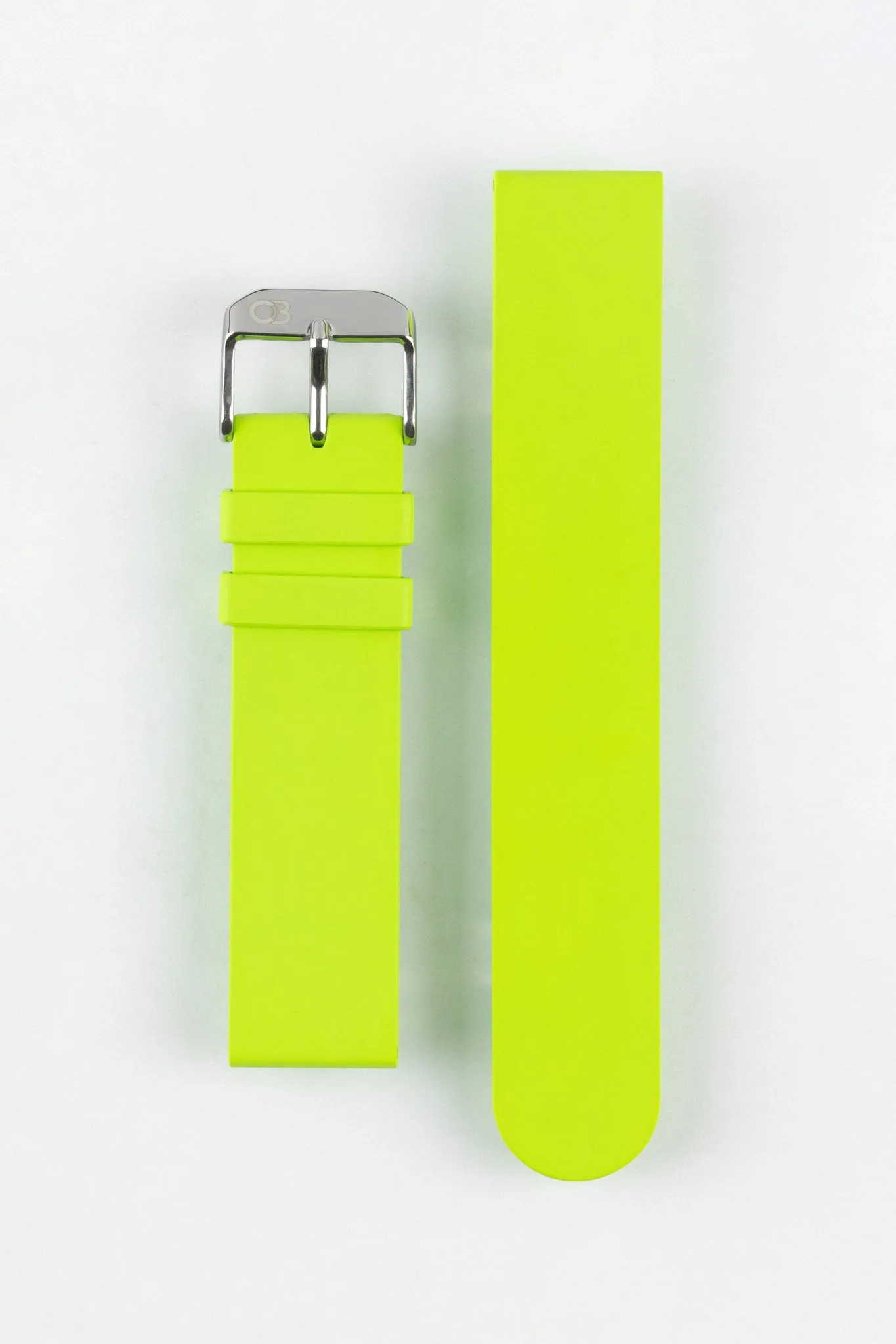 Bonetto Cinturini 270 Self-Punch Rubber Watch Strap in LIME GREEN