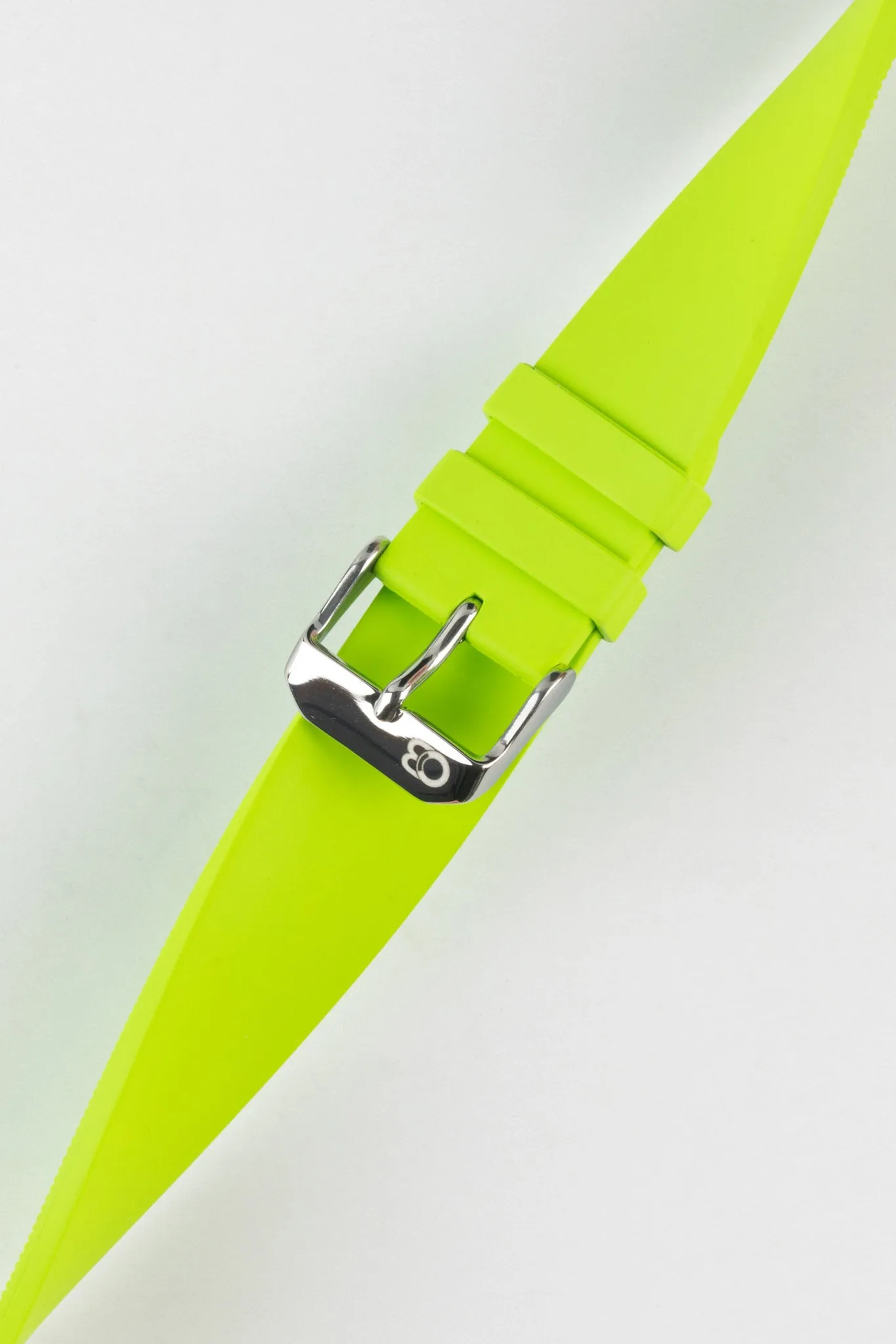Bonetto Cinturini 270 Self-Punch Rubber Watch Strap in LIME GREEN