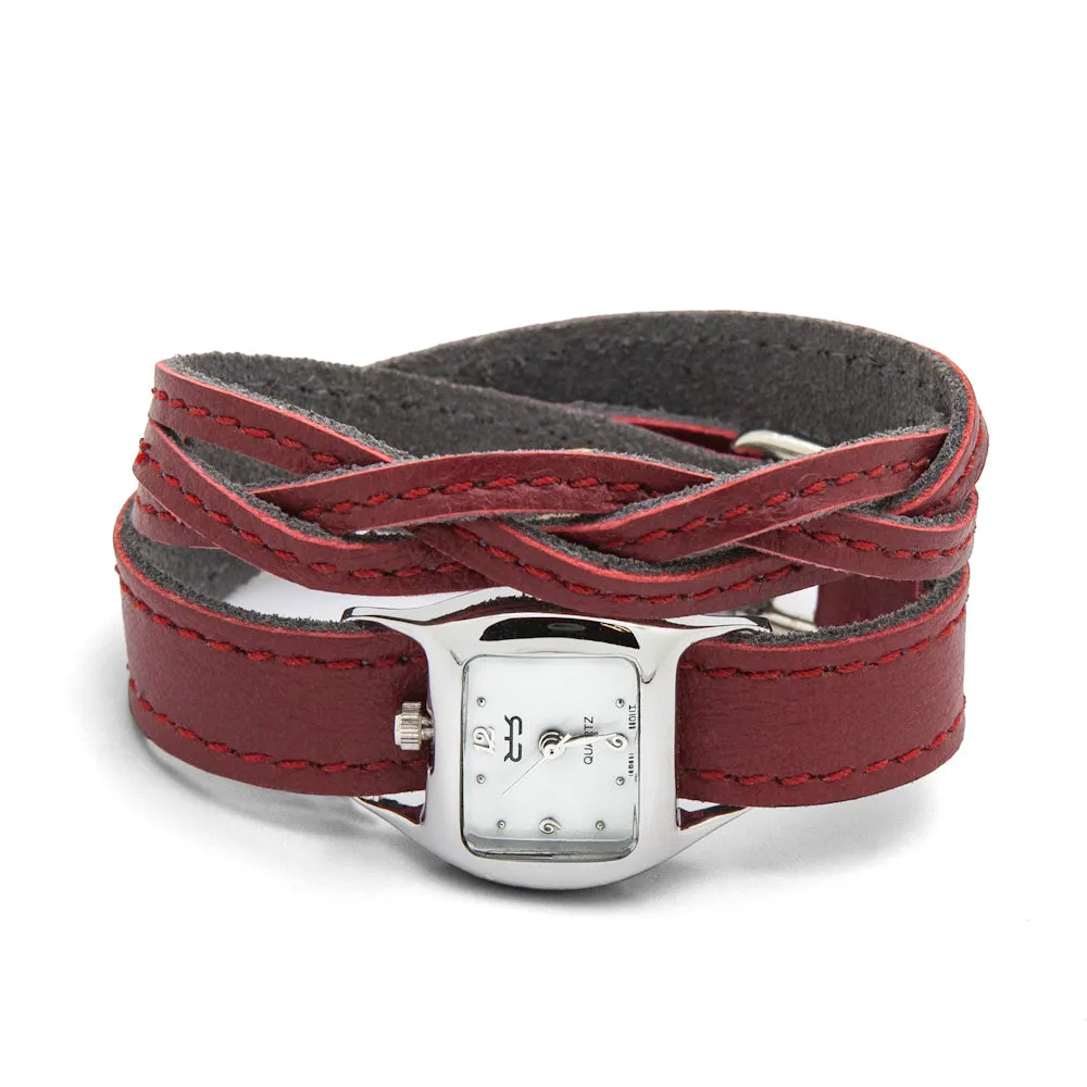 Braided TWIST Watch – Red