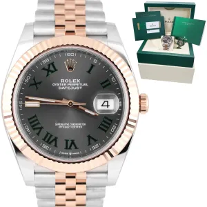 BRAND NEW 2020 Rolex DateJust 41 II 126331 Gray Everose Gold 18K Wimbledon Watch