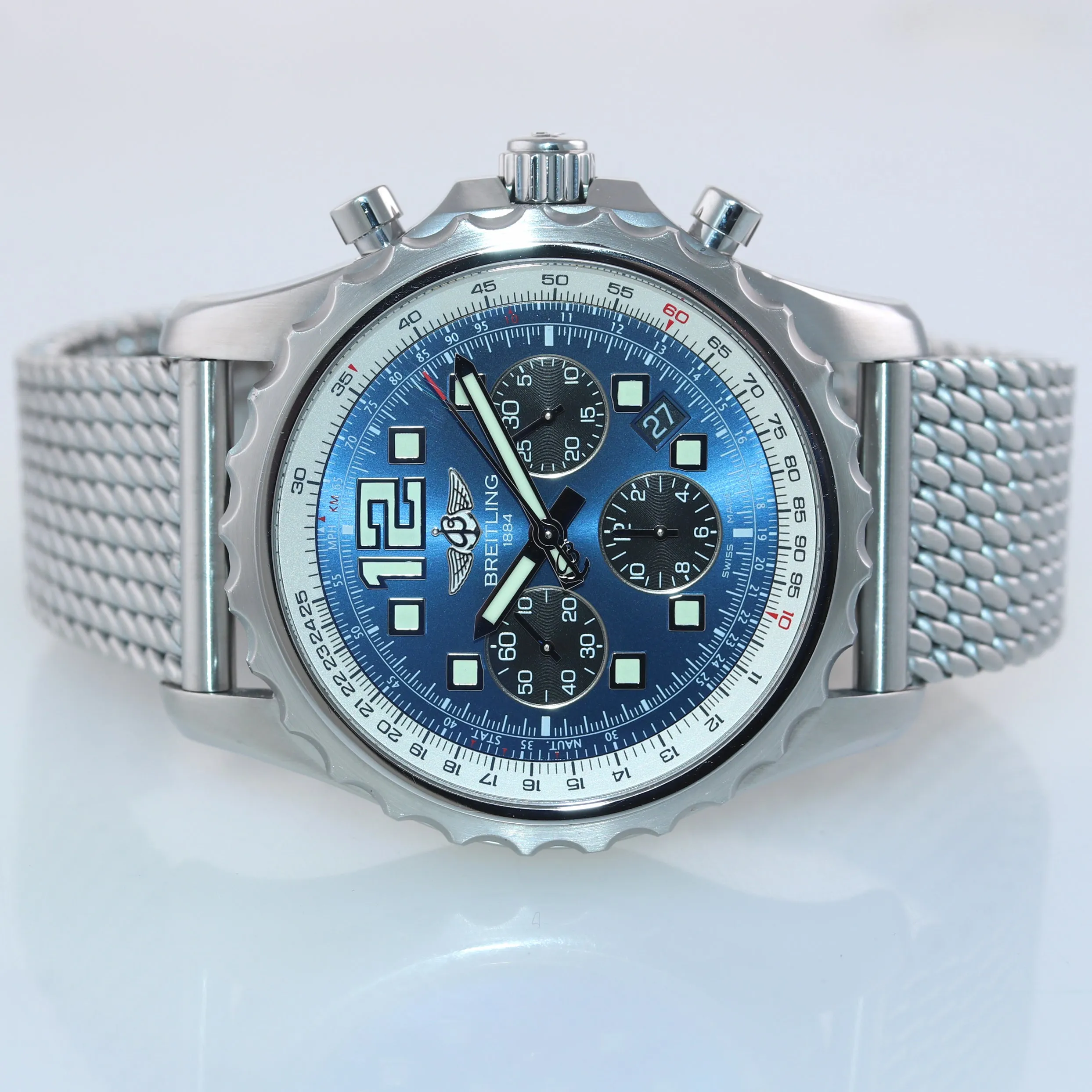 Breitling Chronospace 48mm Chronograph Blue Steel A23360 Automatic Date Watch