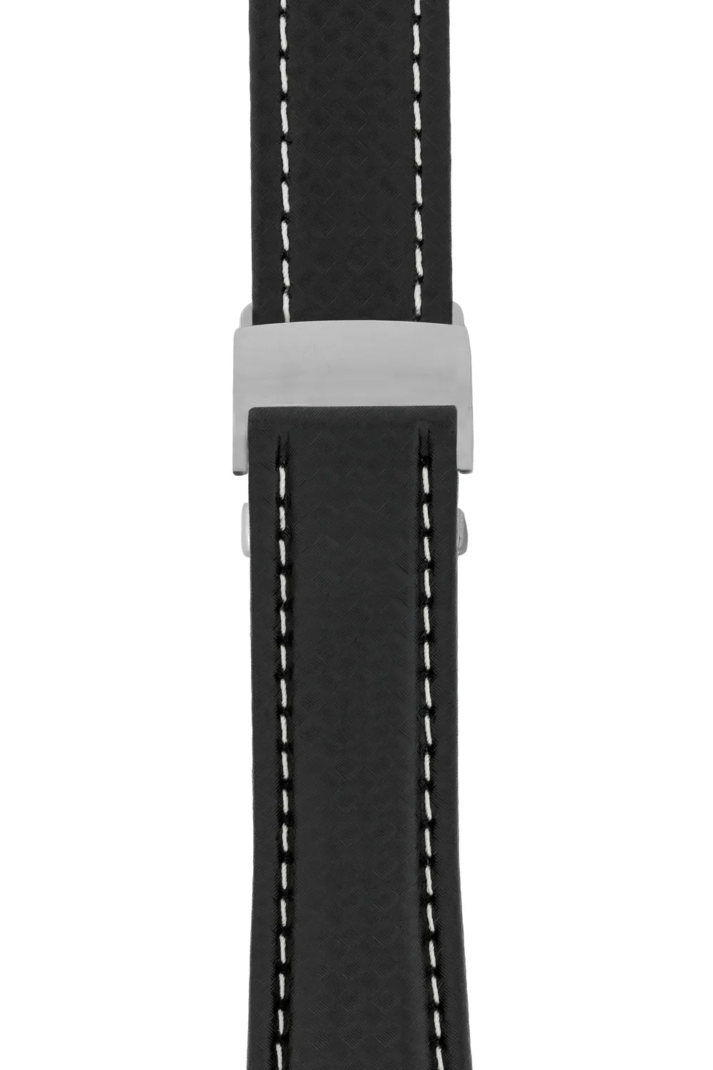 Breitling-Style Carbon-Embossed Deployment Watch Strap Black