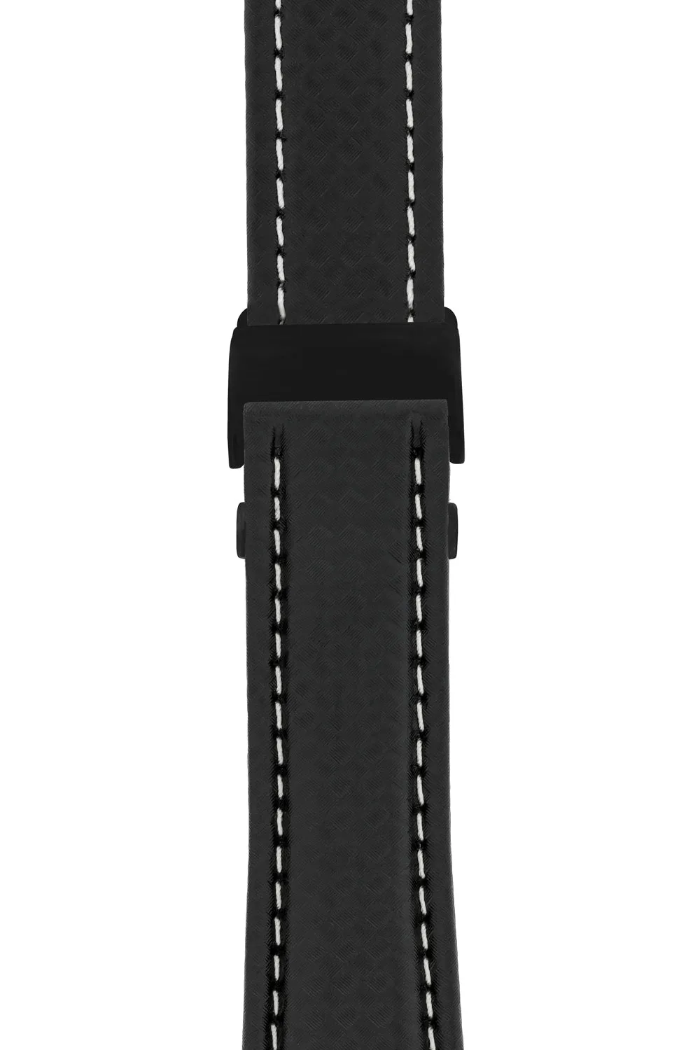 Breitling-Style Carbon-Embossed Deployment Watch Strap Black