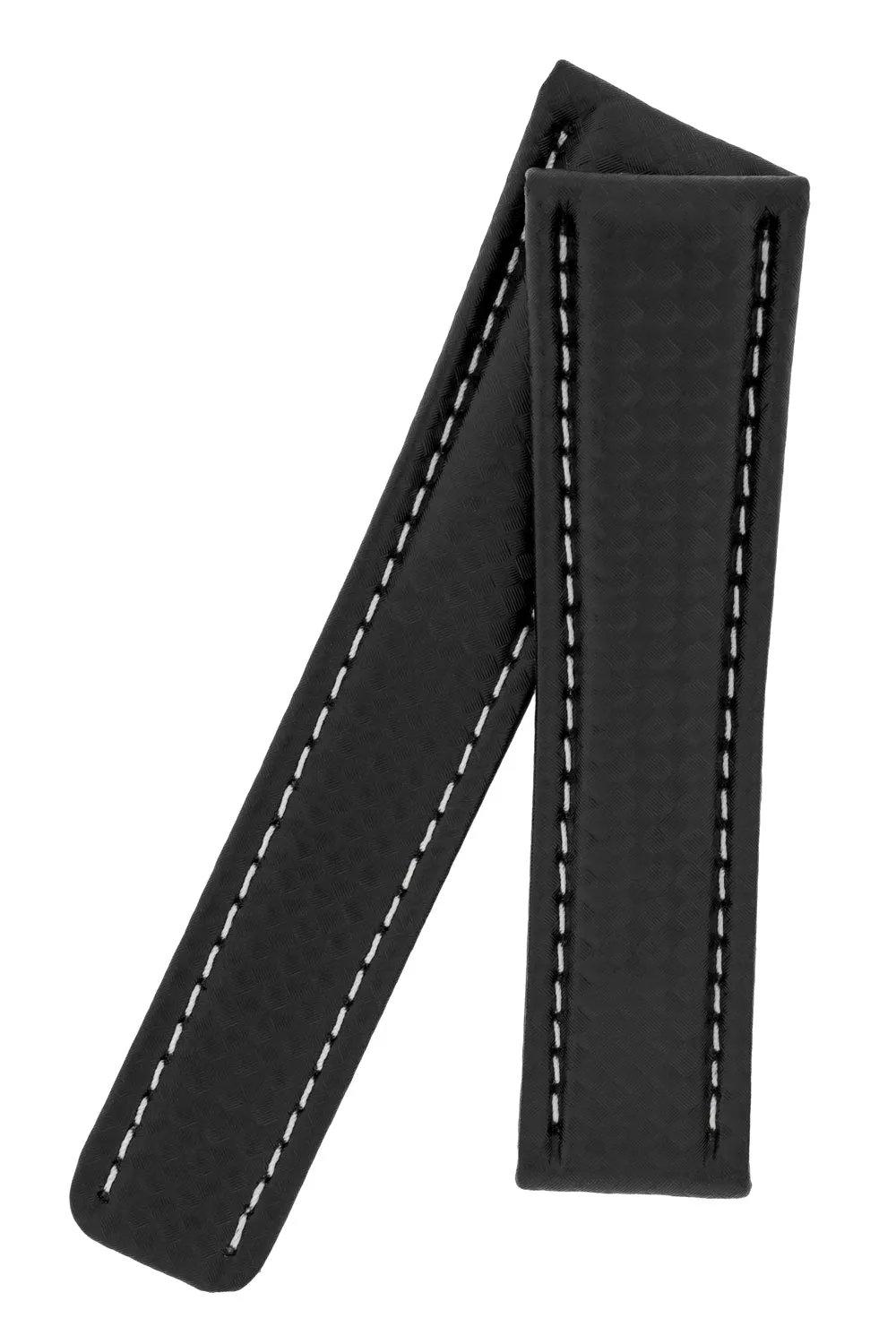 Breitling-Style Carbon-Embossed Deployment Watch Strap Black