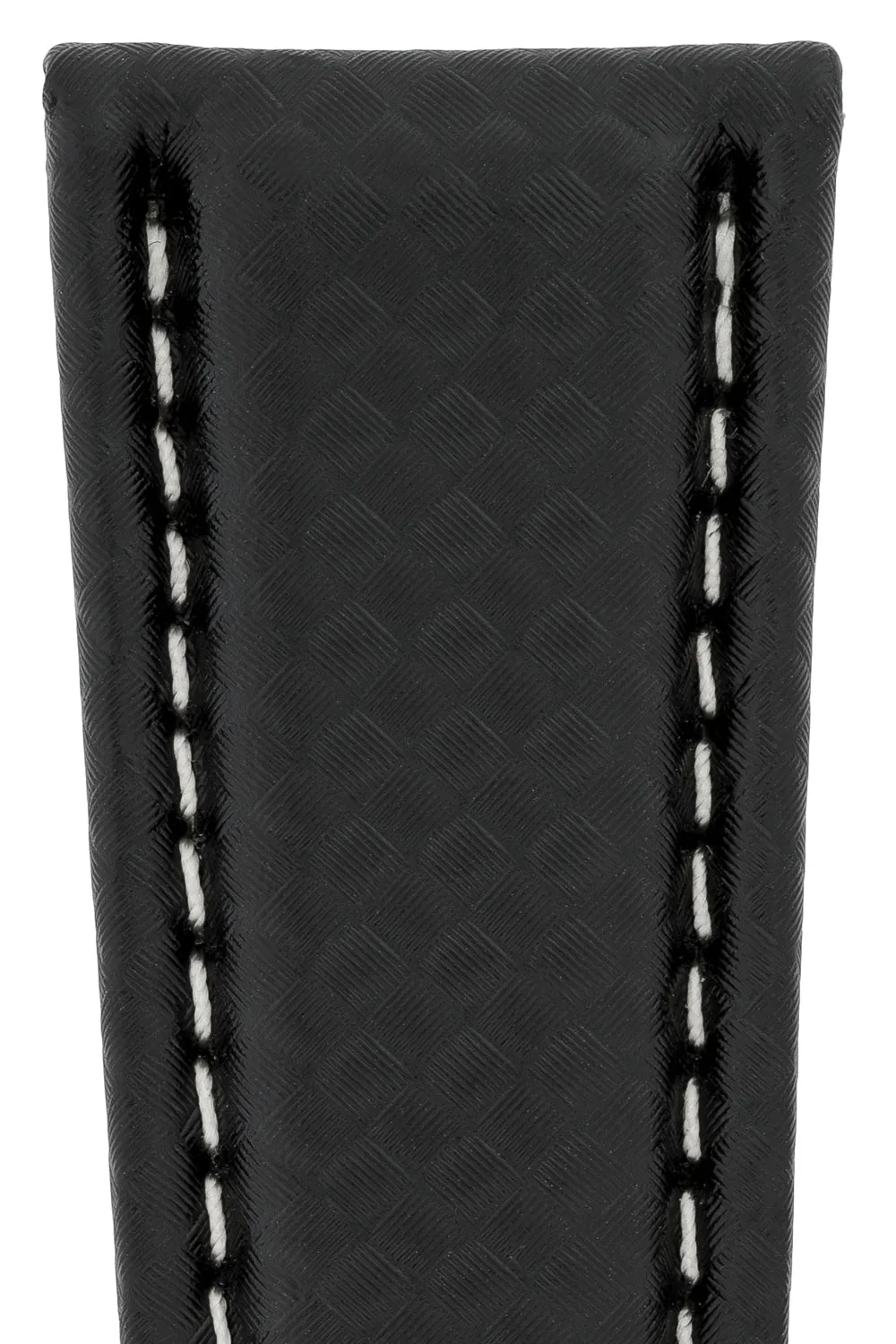Breitling-Style Carbon-Embossed Deployment Watch Strap Black