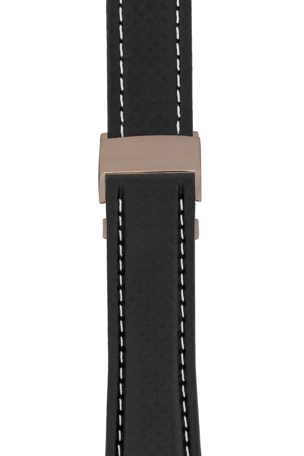 Breitling-Style Carbon-Embossed Deployment Watch Strap Black