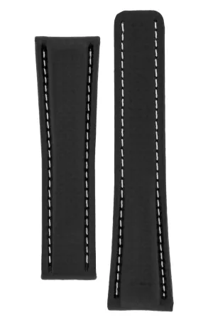 Breitling-Style Carbon-Embossed Deployment Watch Strap Black