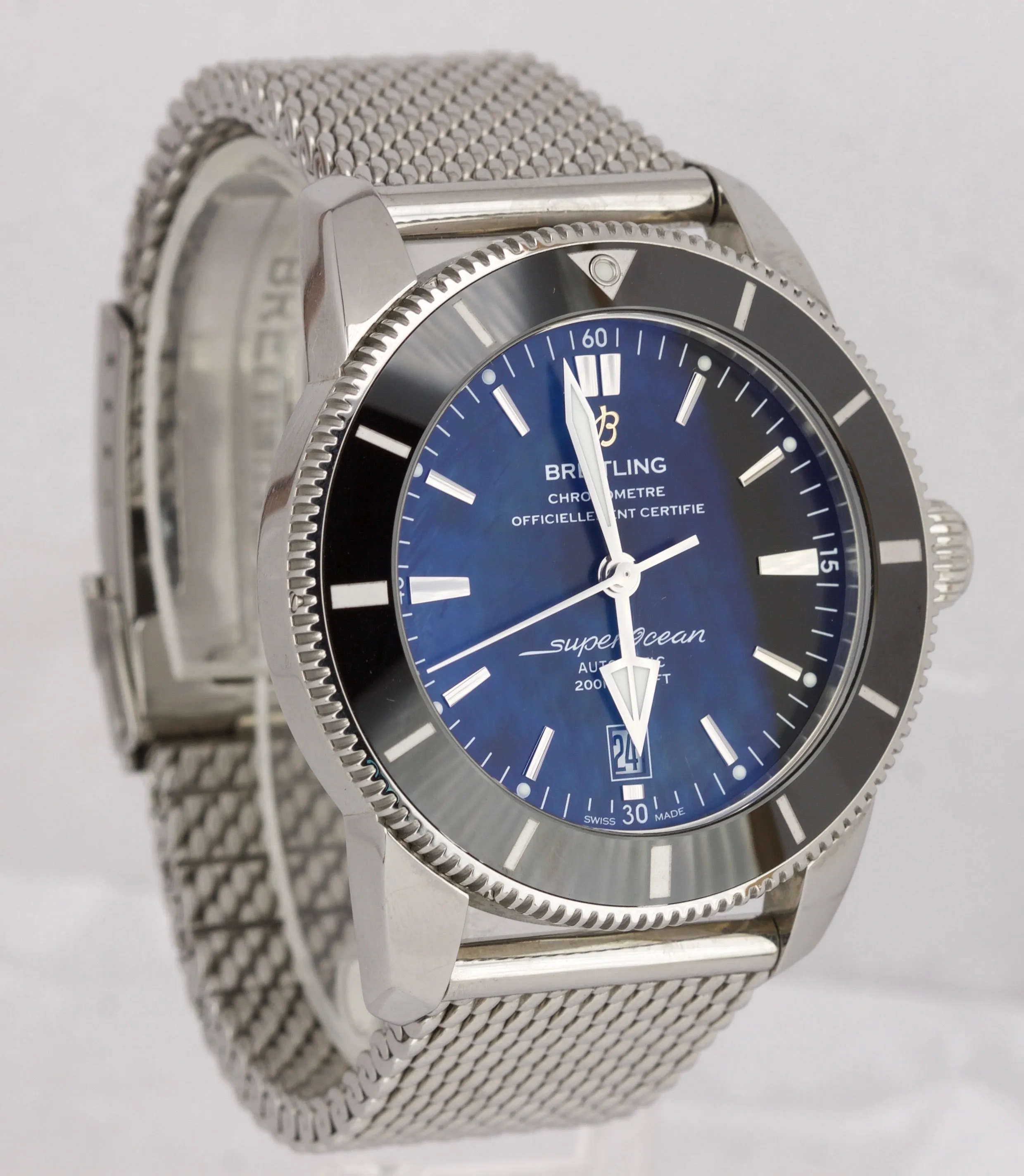 Breitling Superocean Heritage II 46 Black Stainless Mesh AB202012 46mm Watch
