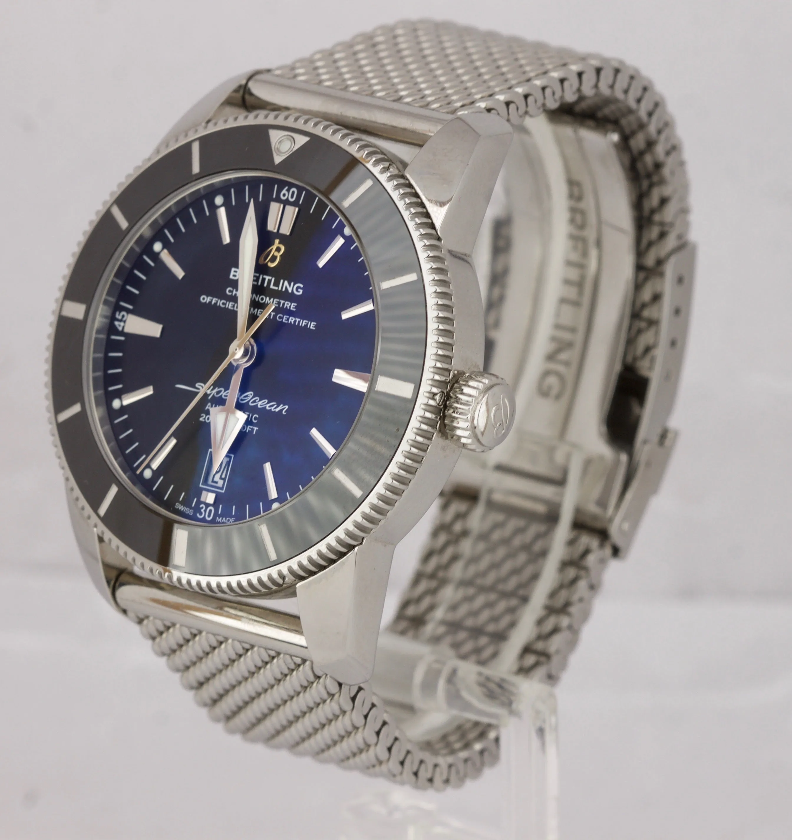 Breitling Superocean Heritage II 46 Black Stainless Mesh AB202012 46mm Watch