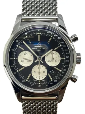 Breitling Transocean Chronograph L.E 2000pcs B&P AB0151 Black Panda Dial Automatic Men's Watch