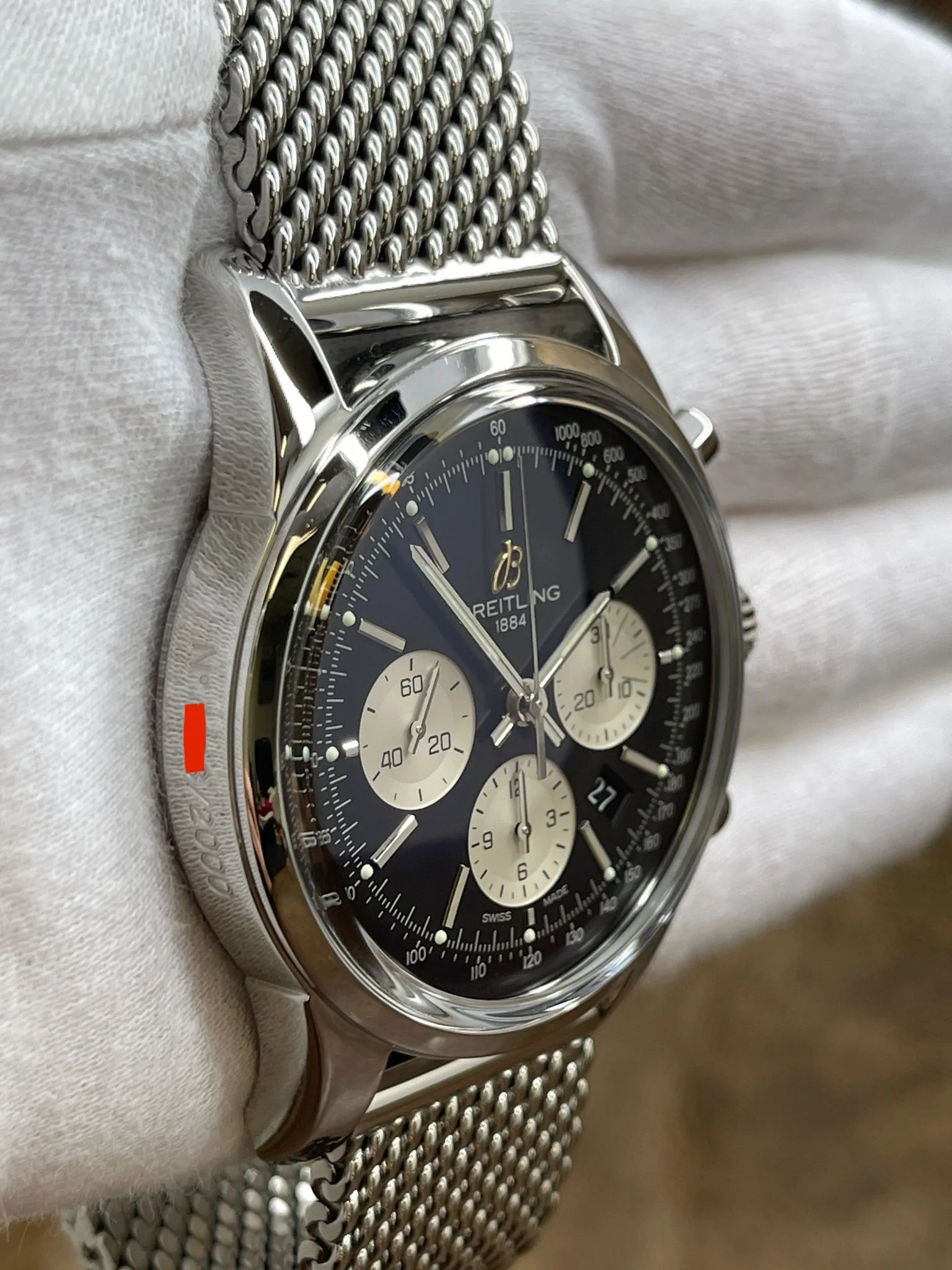 Breitling Transocean Chronograph L.E 2000pcs B&P AB0151 Black Panda Dial Automatic Men's Watch