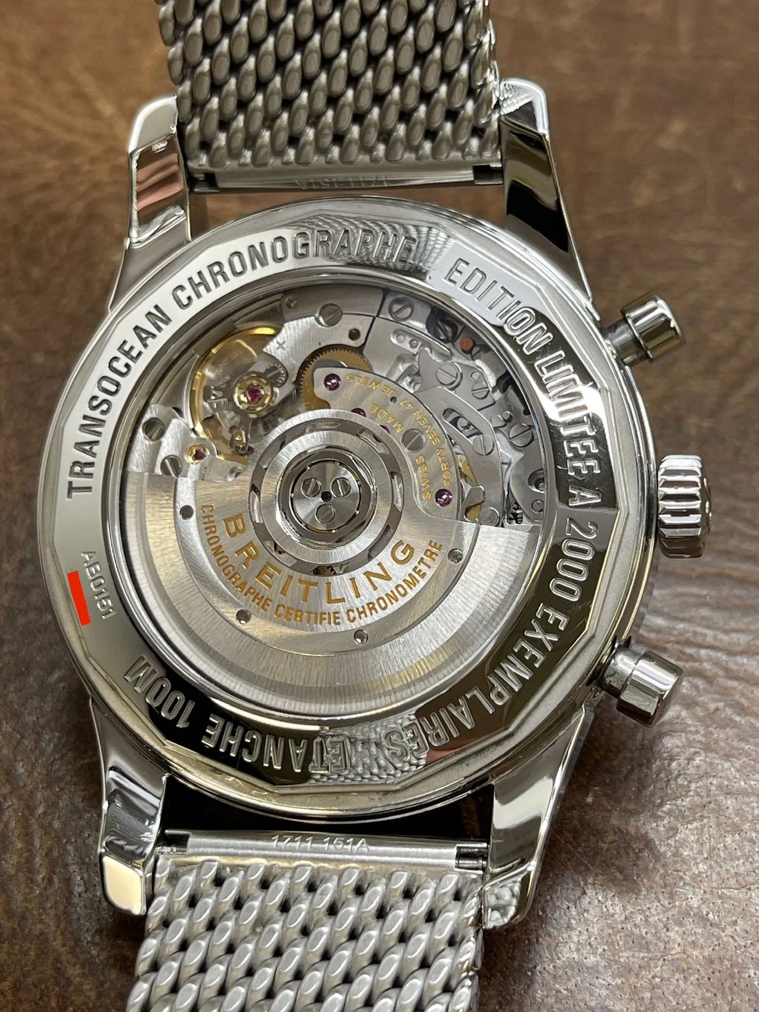 Breitling Transocean Chronograph L.E 2000pcs B&P AB0151 Black Panda Dial Automatic Men's Watch
