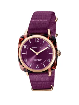 Briston Clubmaster Chic Acetate HMS Cardinal Grape Sunray Dial Rose Gold 36mm