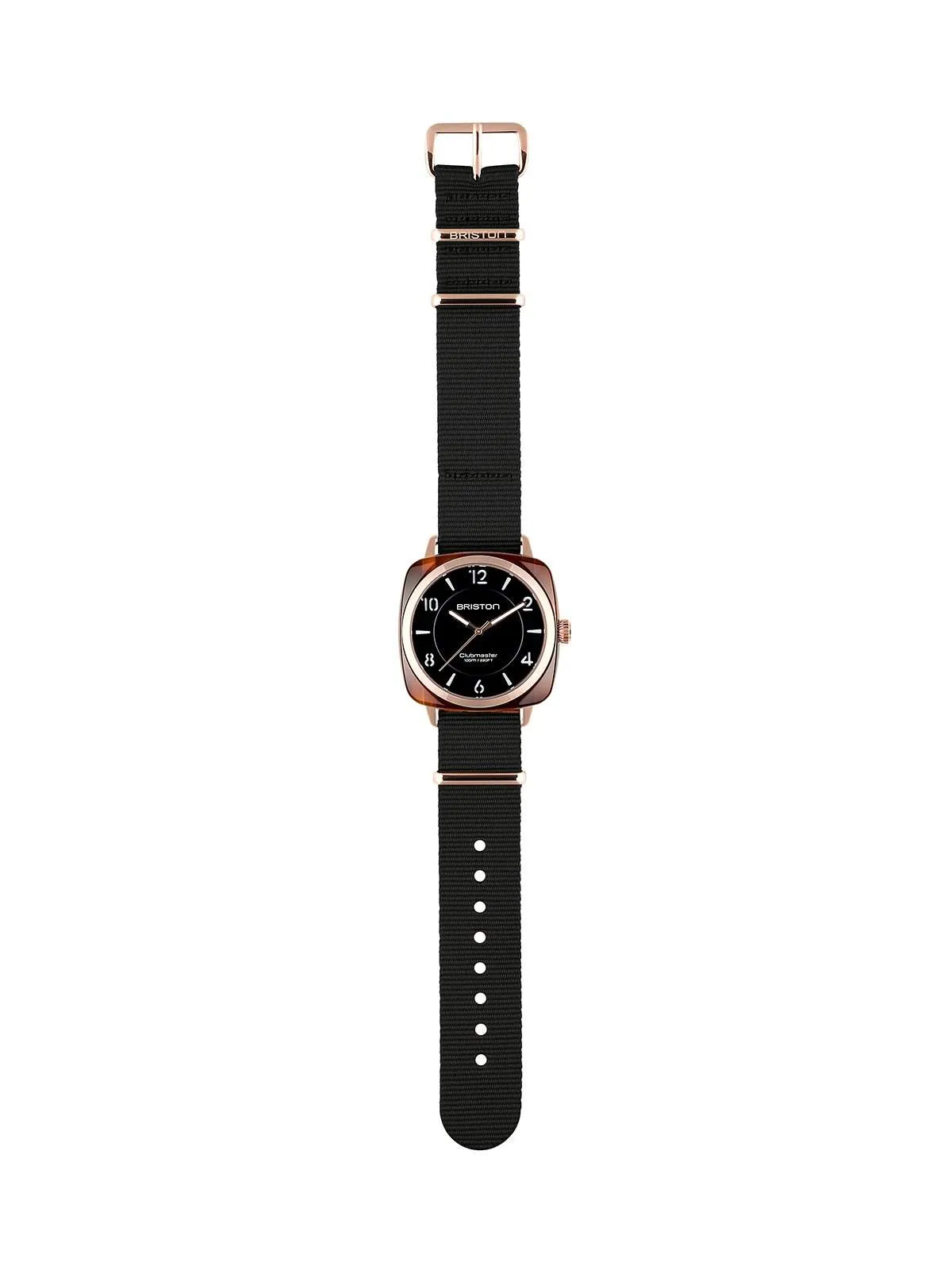 Briston Clubmaster Chic Acetate HMS Gold Black Dial and Rose Gold 36mm