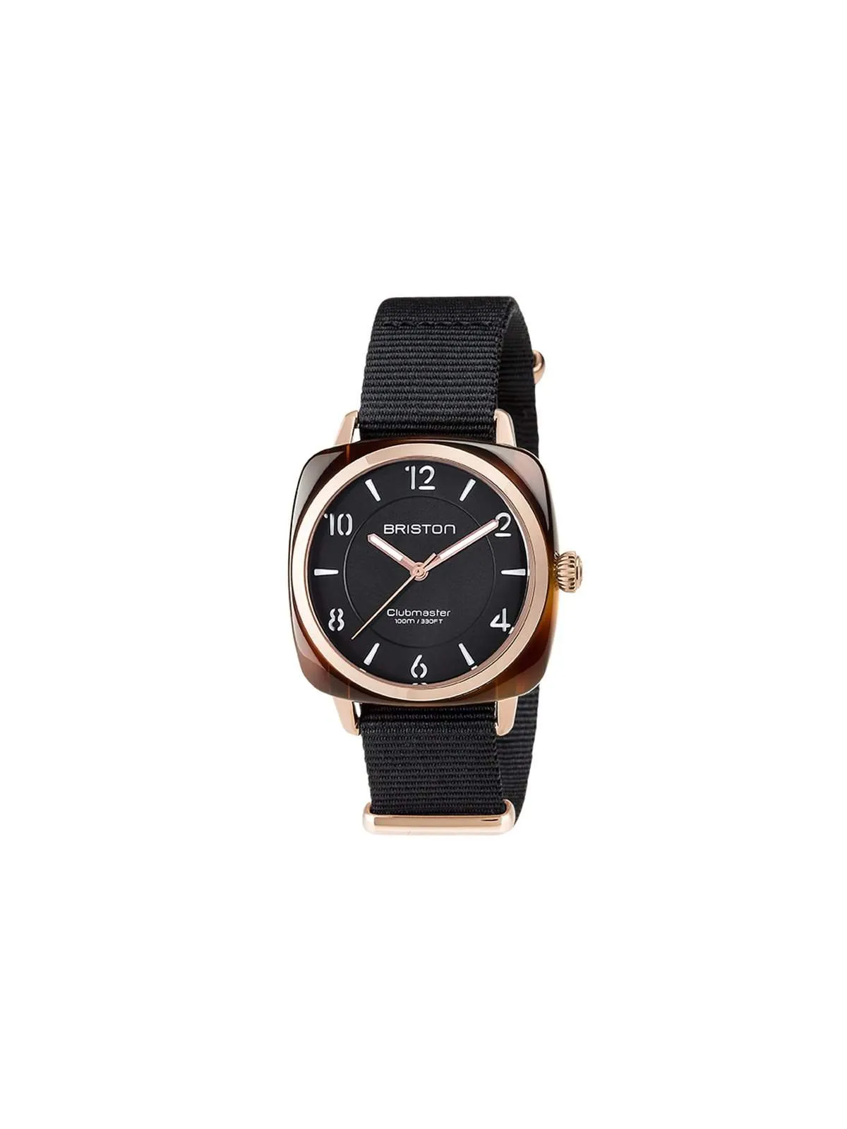 Briston Clubmaster Chic Acetate HMS Gold Black Dial and Rose Gold 36mm