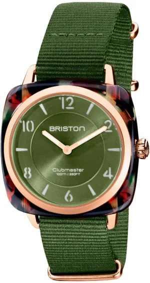 Briston Clubmaster Chic HM Gold Olive Green Watch