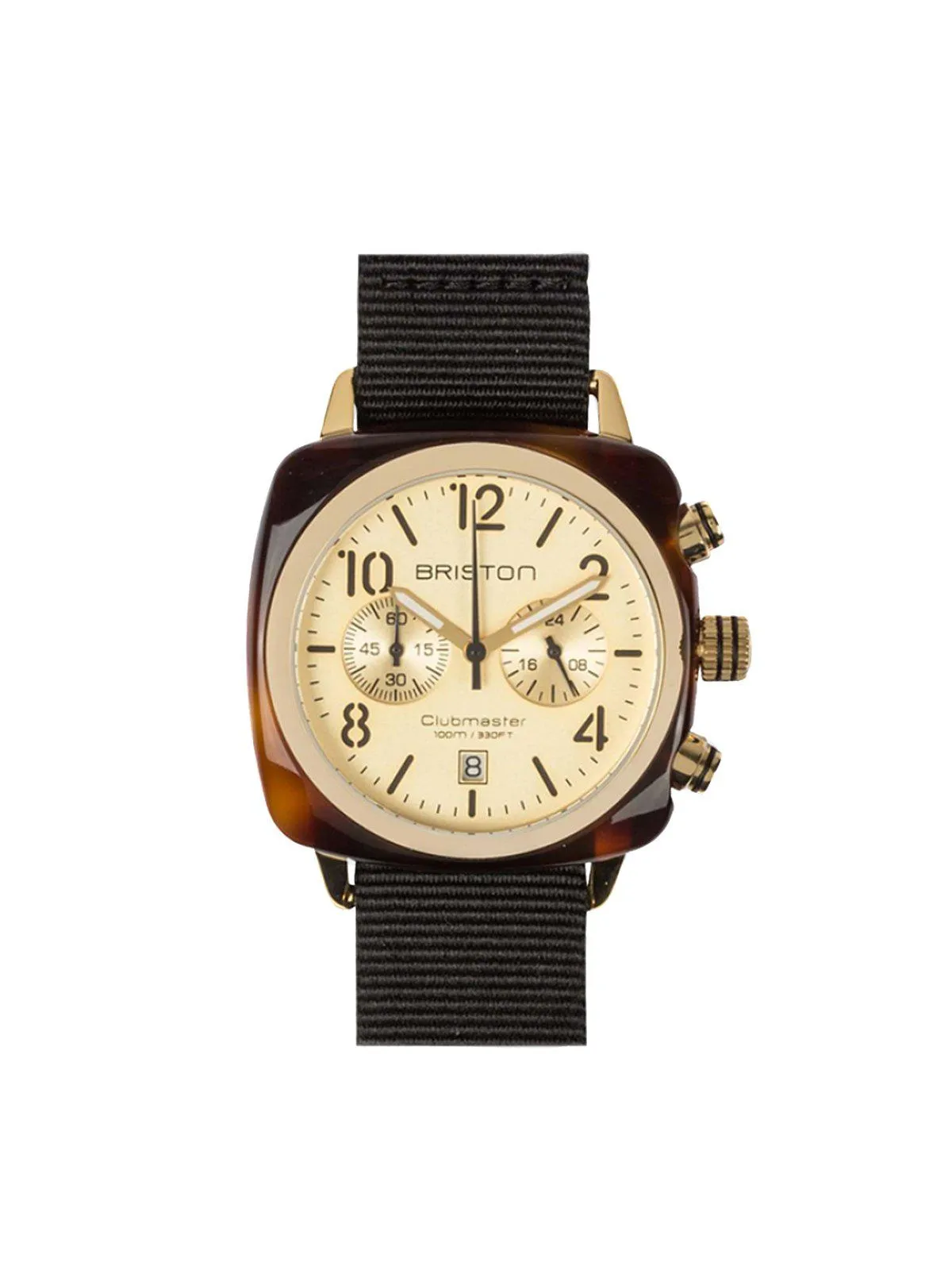 Briston Clubmaster Classic Acetate Chronograph Gold PVD Champagne Dial 40mm