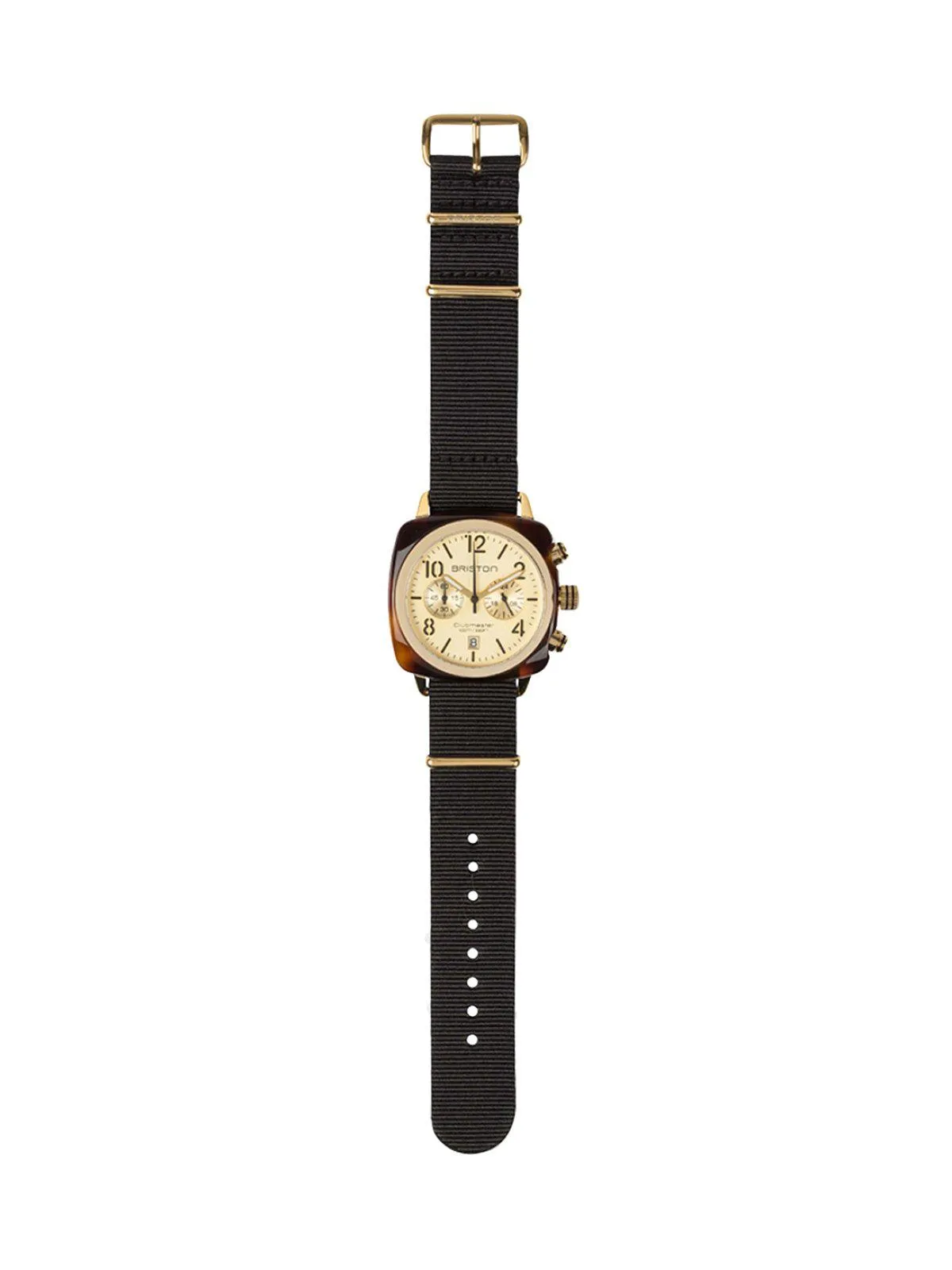 Briston Clubmaster Classic Acetate Chronograph Gold PVD Champagne Dial 40mm
