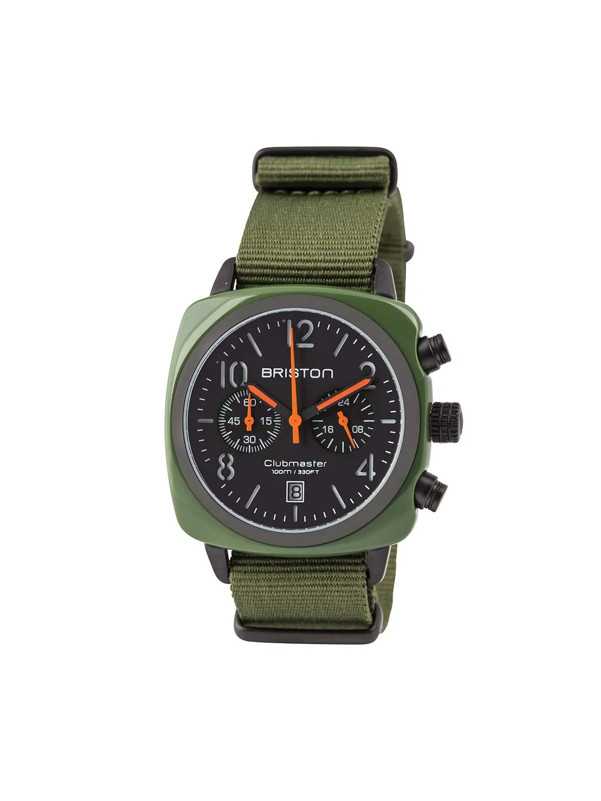 Briston Clubmaster Classic Acetate Chronograph Green Army PVD 40mm