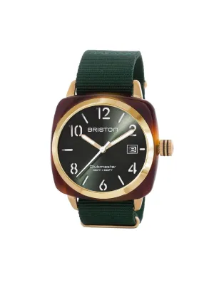 Briston Clubmaster Classic Acetate HMS Gold British Green Sunray Dial 40mm